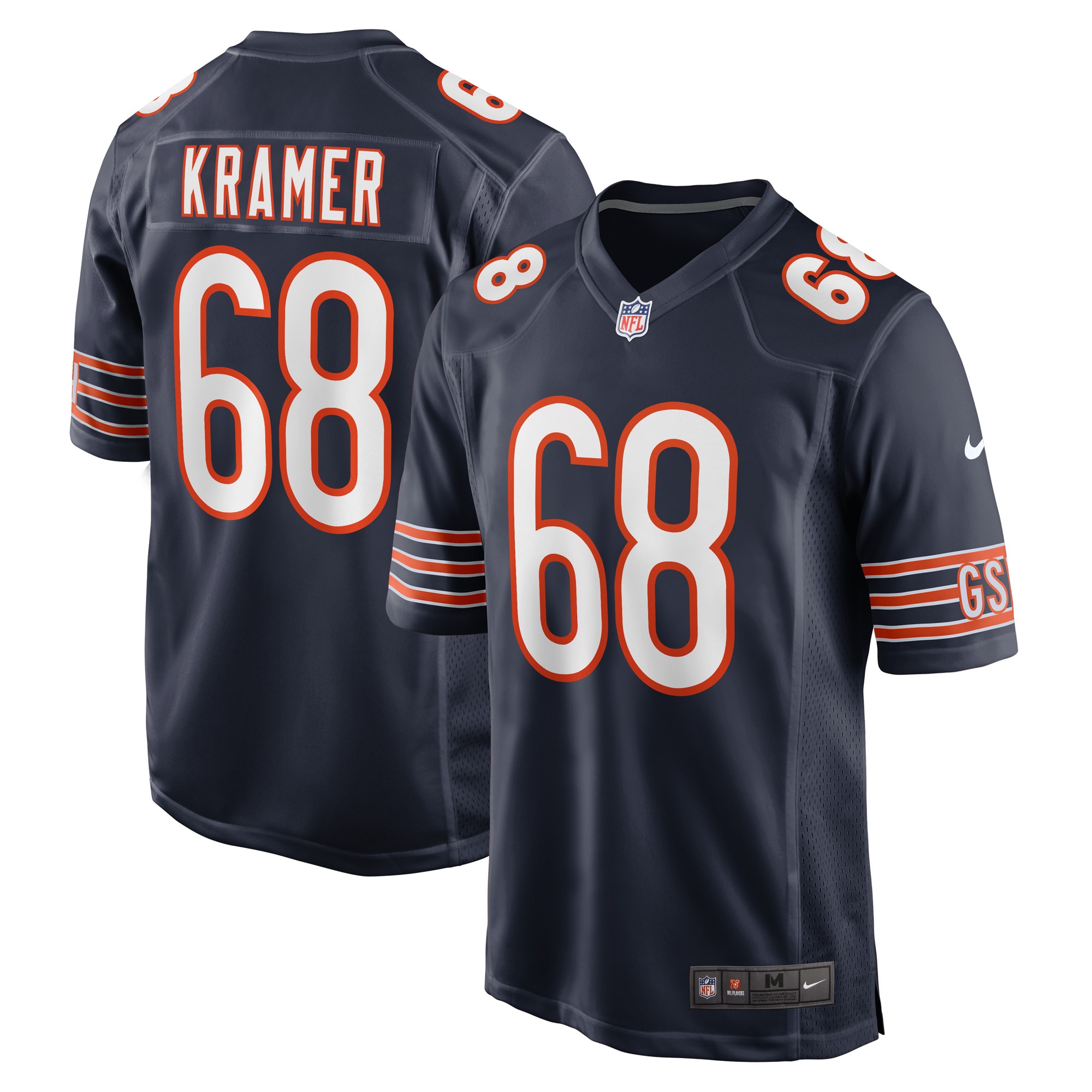 Doug Kramer Chicago Bears  Game Player Jersey - Navy