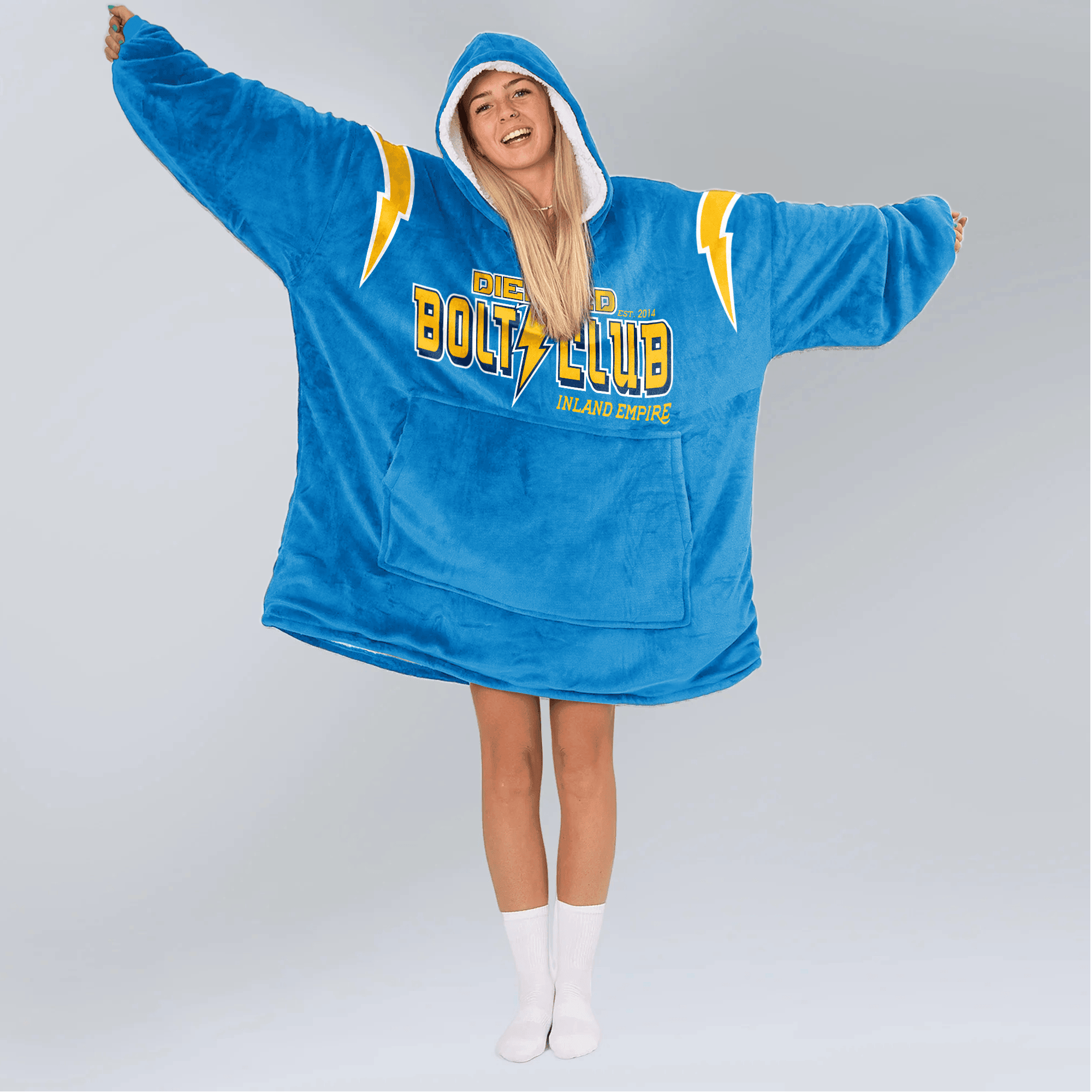 Adult Bolt Club 10 Los Angeles Football Unisex Blanket Hoodie