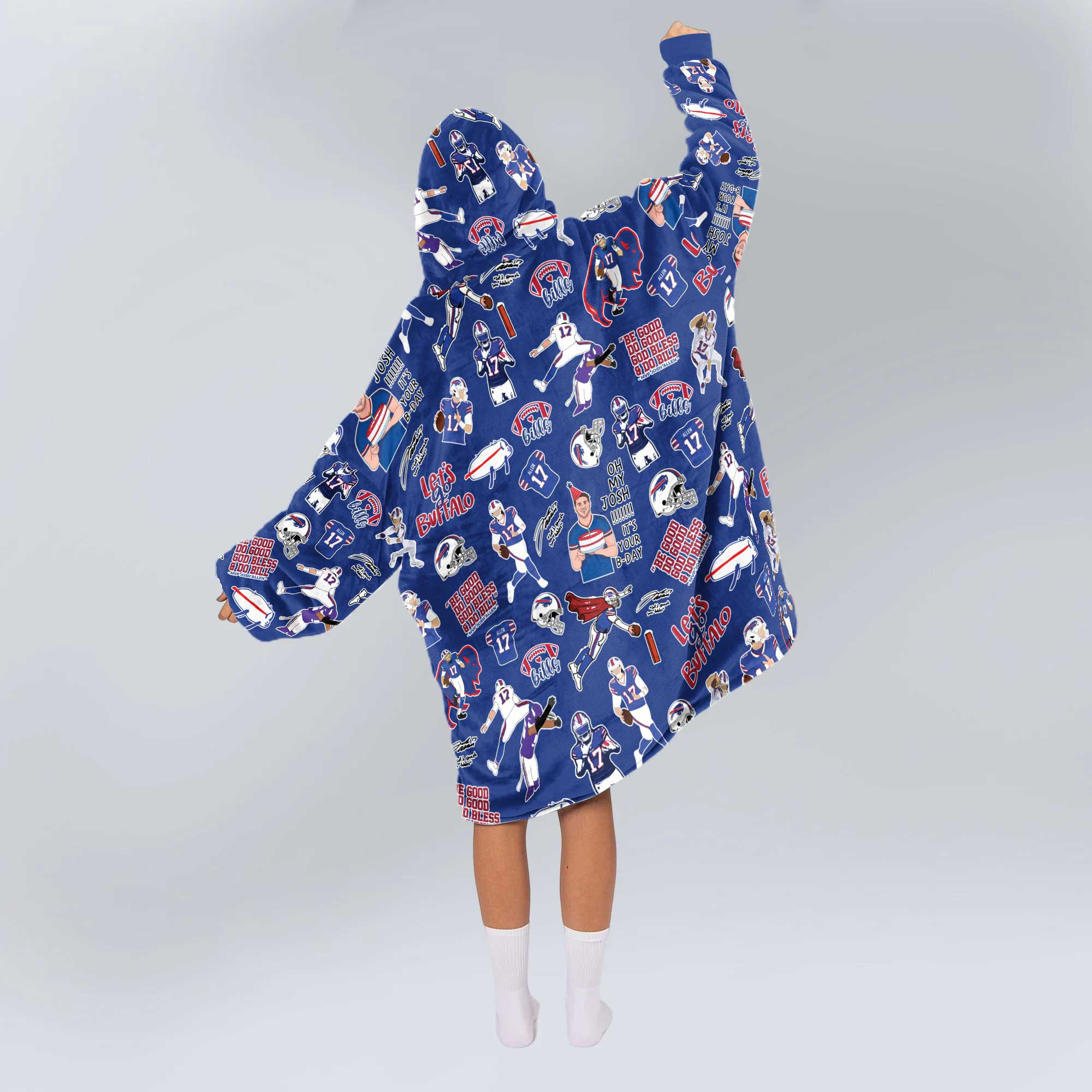 Pattern J.A 17 Buffalo Football Unisex Blanket Hoodie