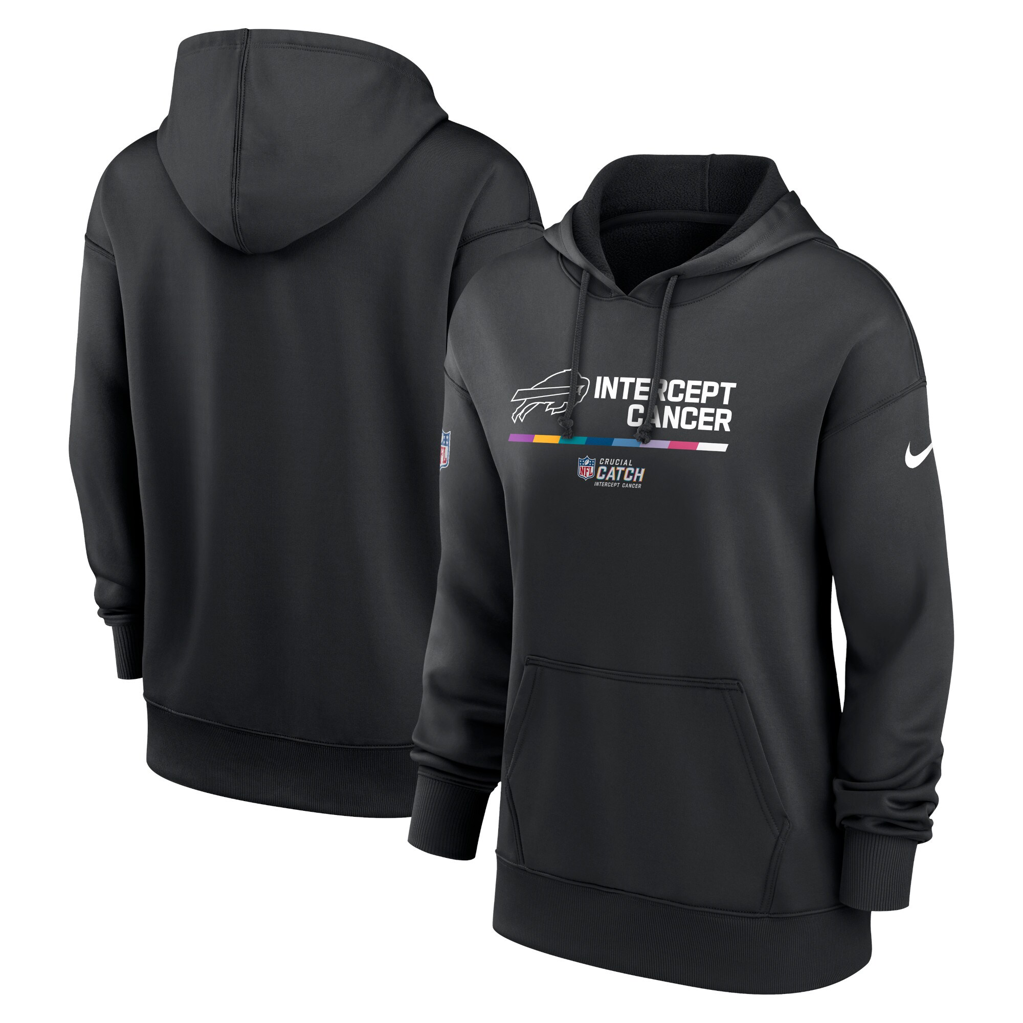 Buffalo Bills Women's 2022 NFL Crucial Catch Therma Performance Pullover Hoodie - Black