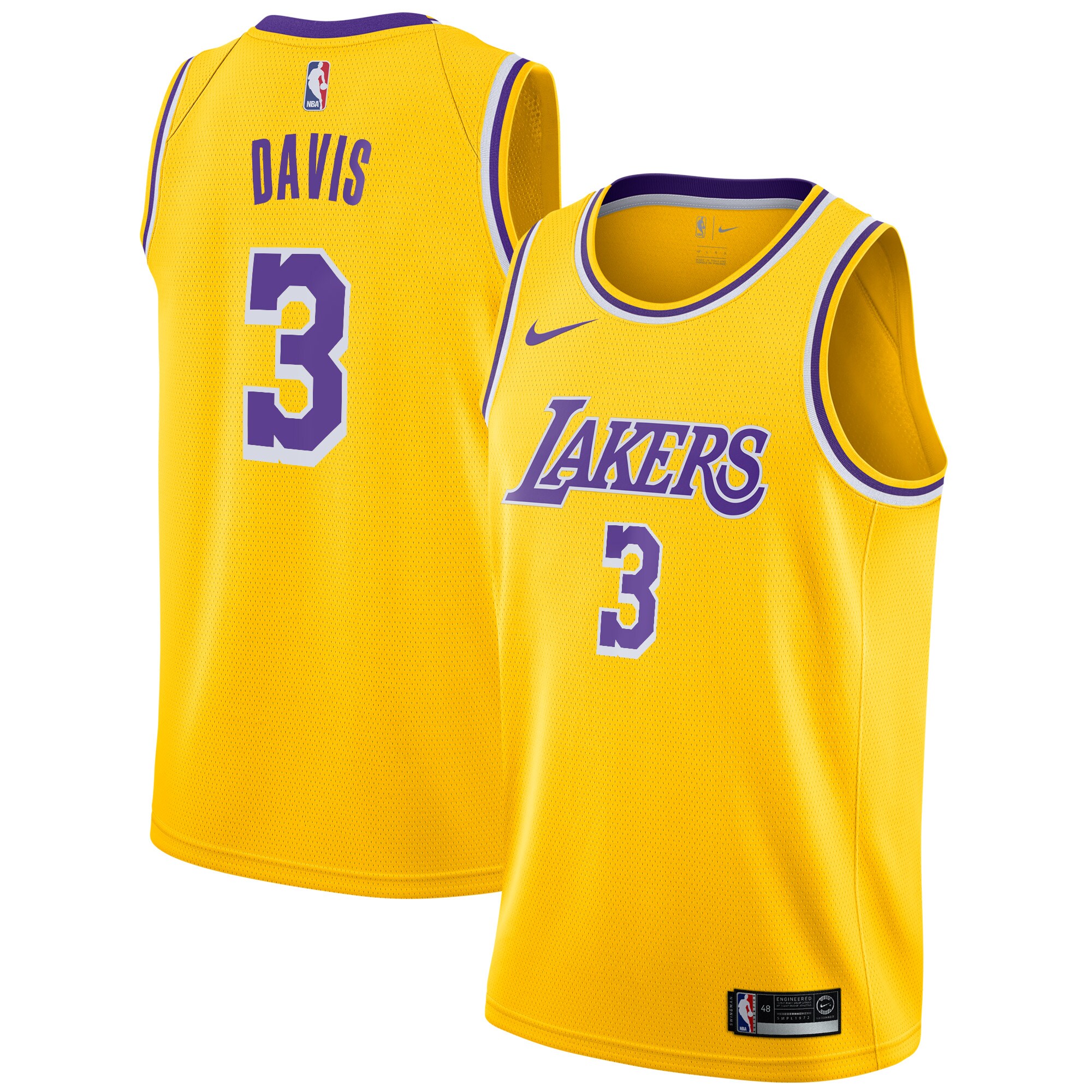 Anthony Davis Los Angeles Lakers 2019/20 Swingman Jersey Gold - Icon Edition