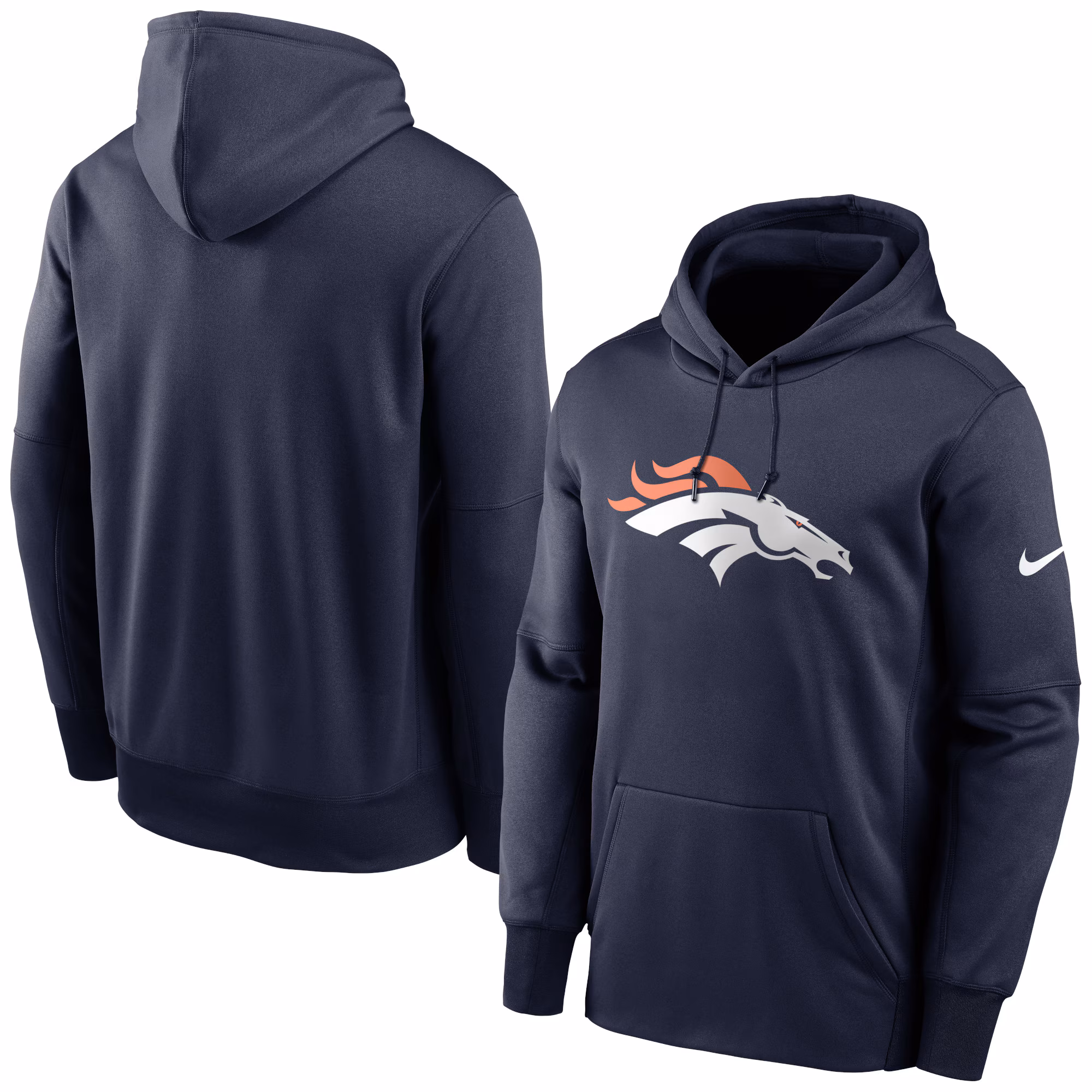 Denver Broncos Fan Gear Primary Logo Therma Performance Pullover Hoodie - Navy
