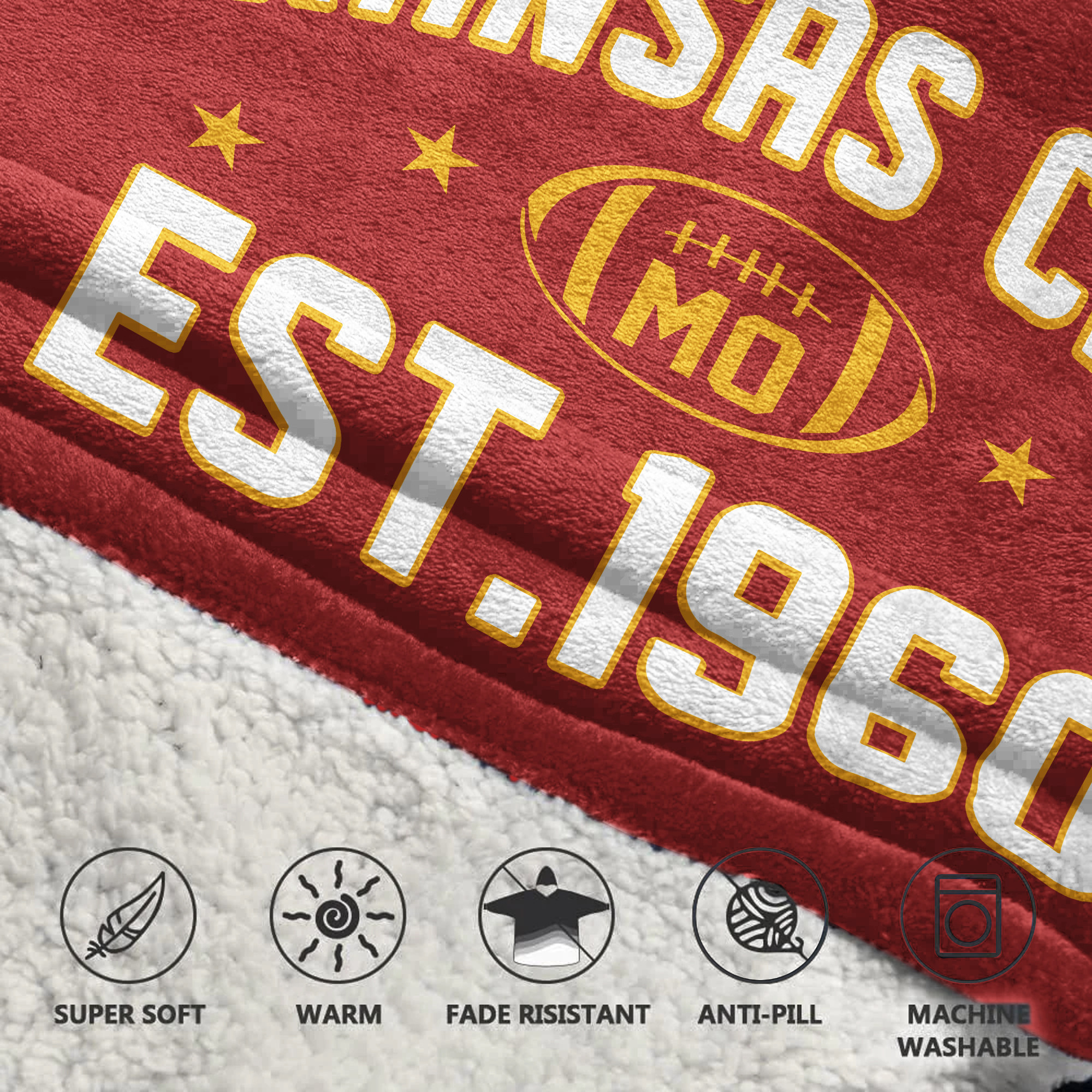 Adult PM 15 Kansas City Football Unisex Blanket Hoodie