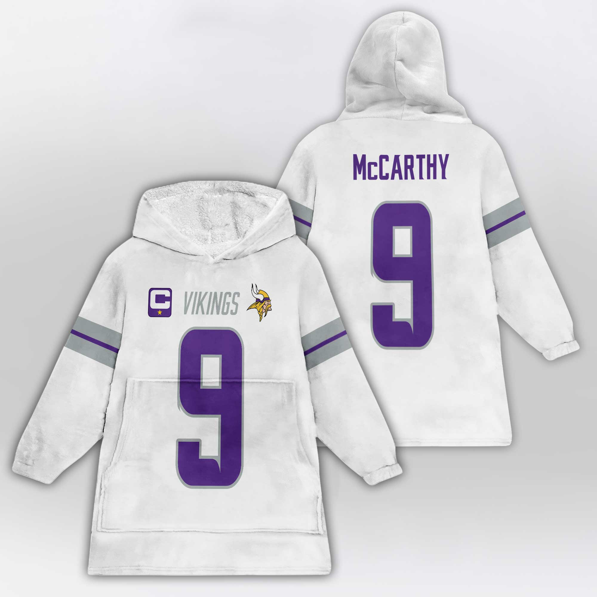 Adult Captain 9 Minnesota Football Unisex Blanket Hoodie
