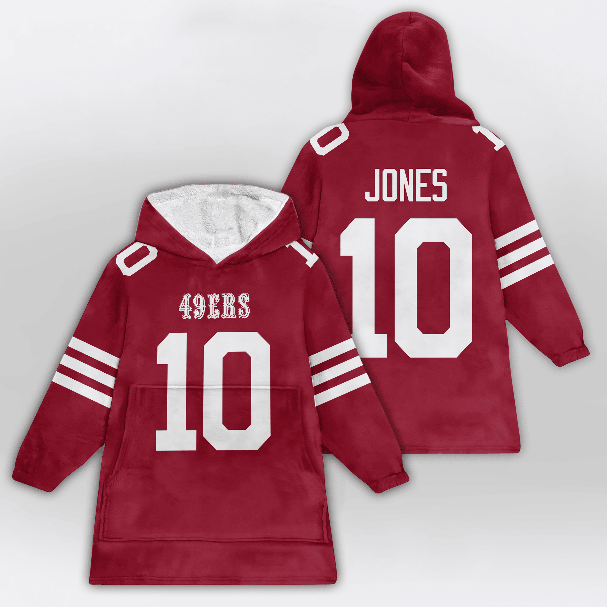 Adult M.J 10 San Francisco 49ers Football Unisex Blanket Hoodie