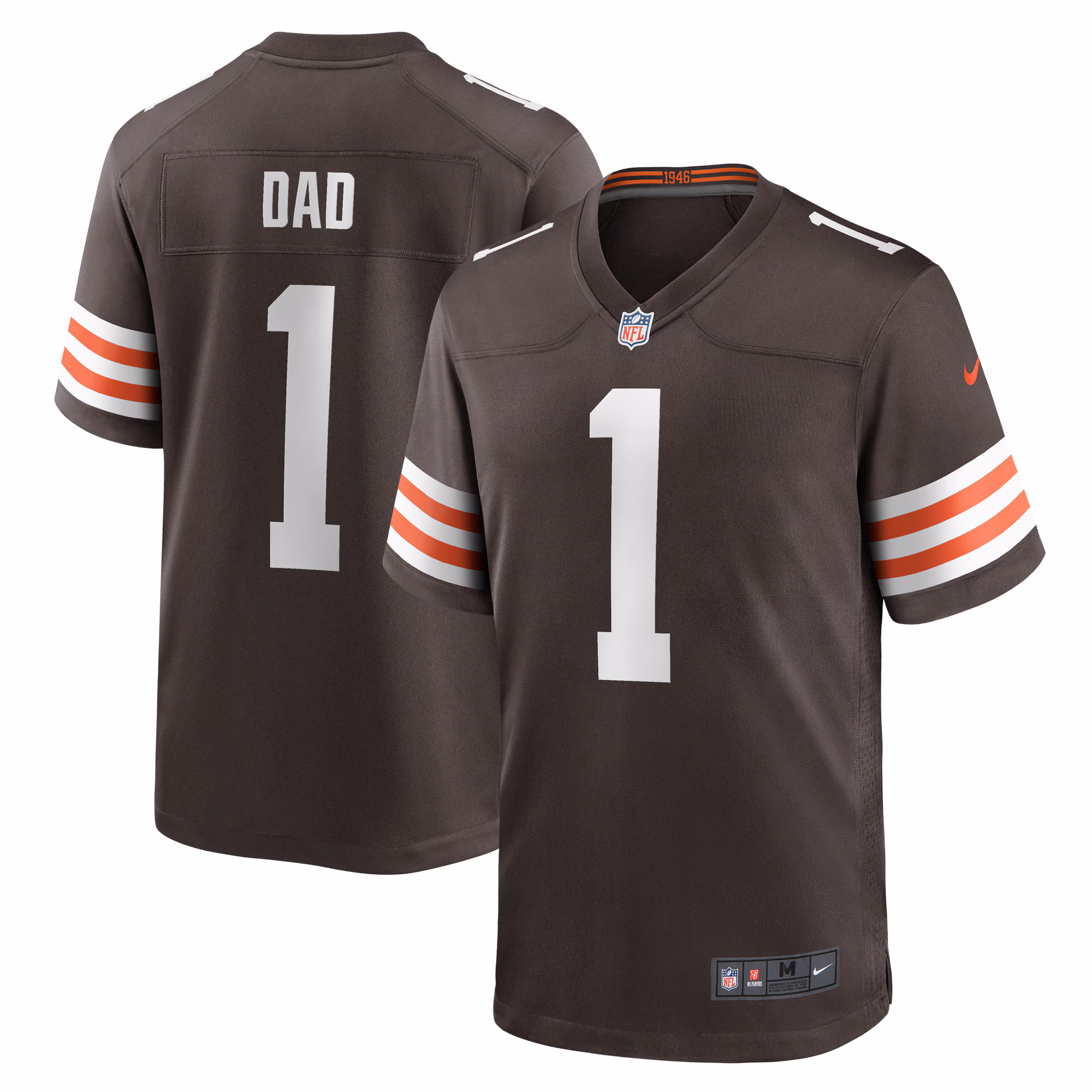 Number 1 Dad Cleveland Browns Game Jersey - Brown