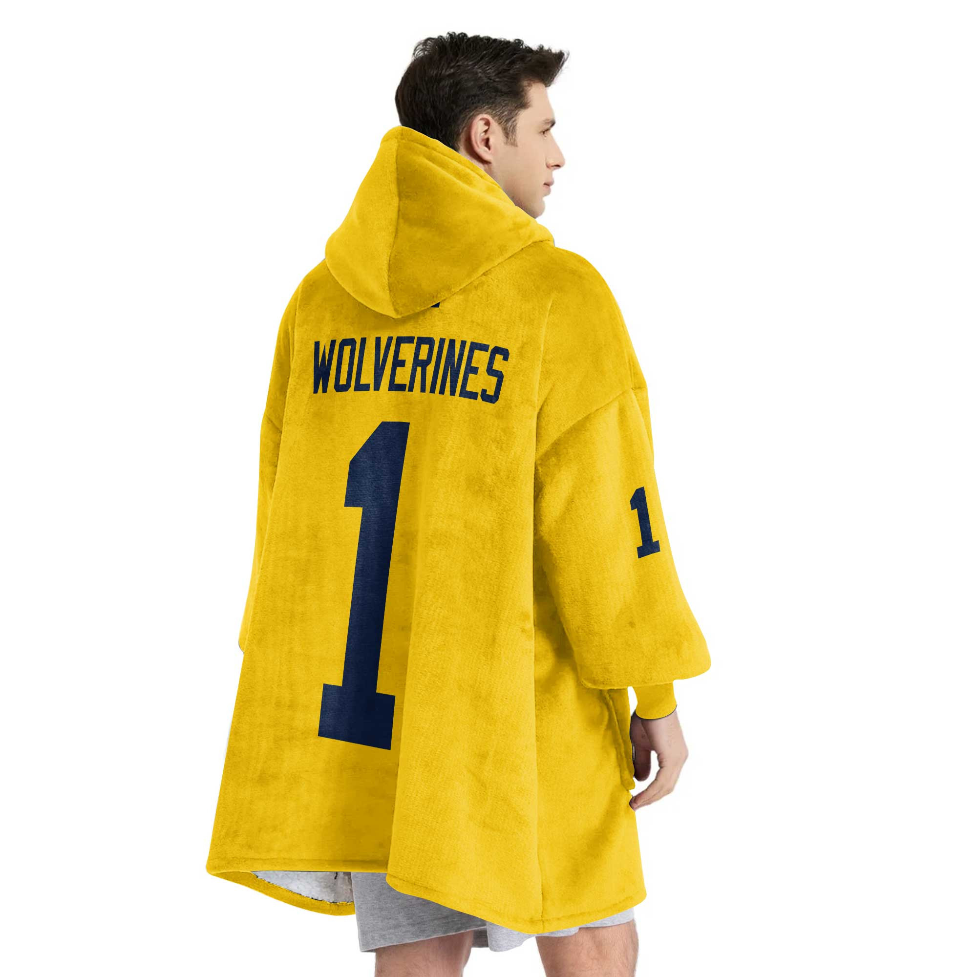 Adult 1 Michigan Football Unisex Blanket Hoodie