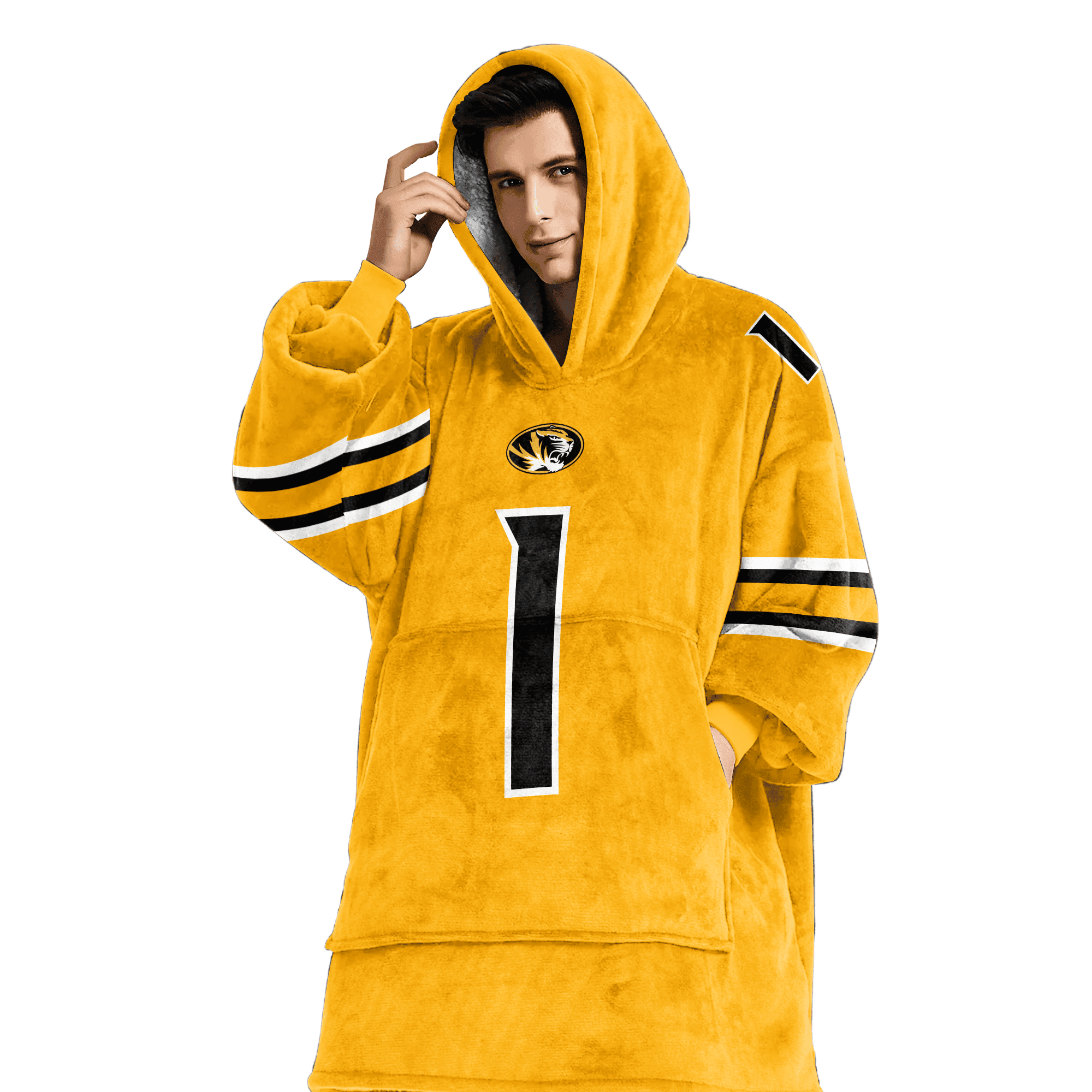 Adult #1 Missouri Football Unisex Blanket Hoodie