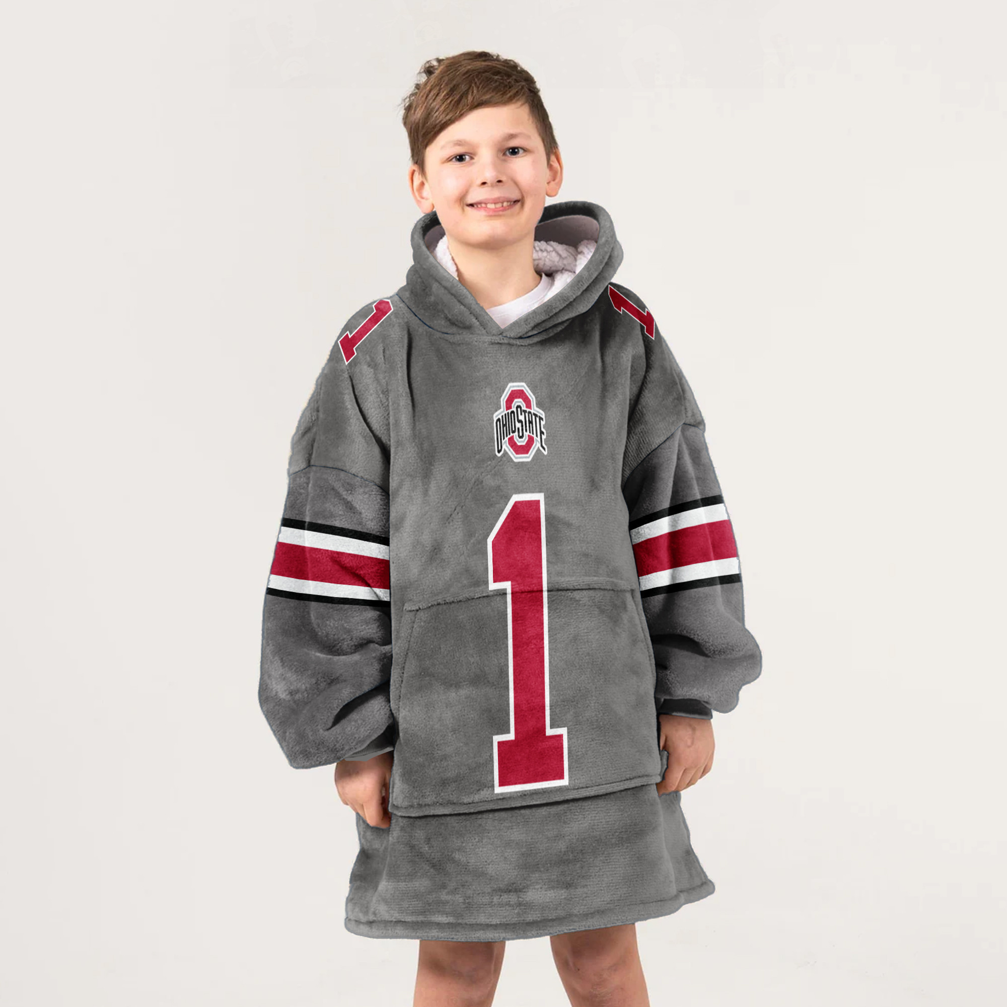 Adult 1 Ohio State Football Unisex Blanket Hoodie