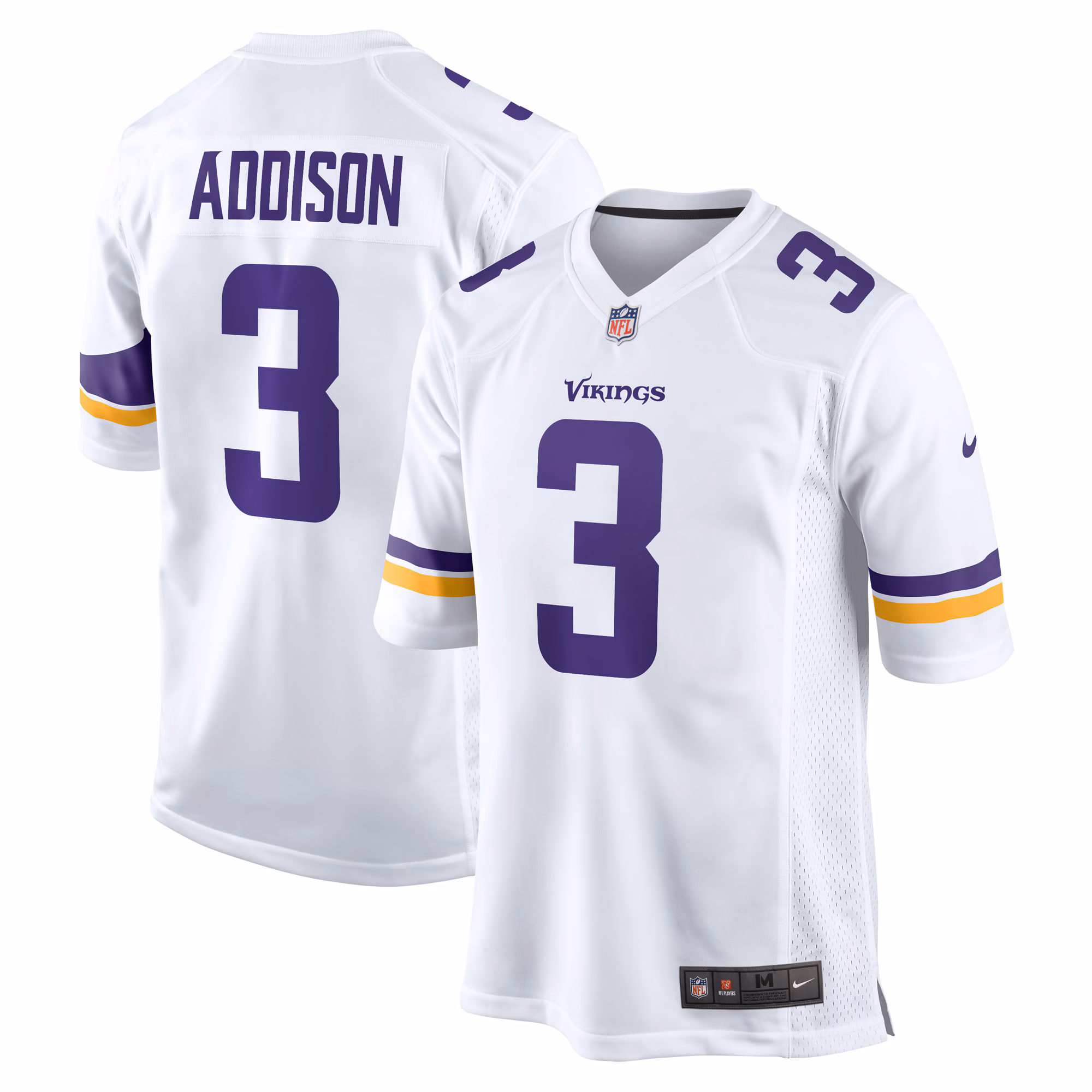 Addison Minnesota Vikings Away Game Jersey - White
