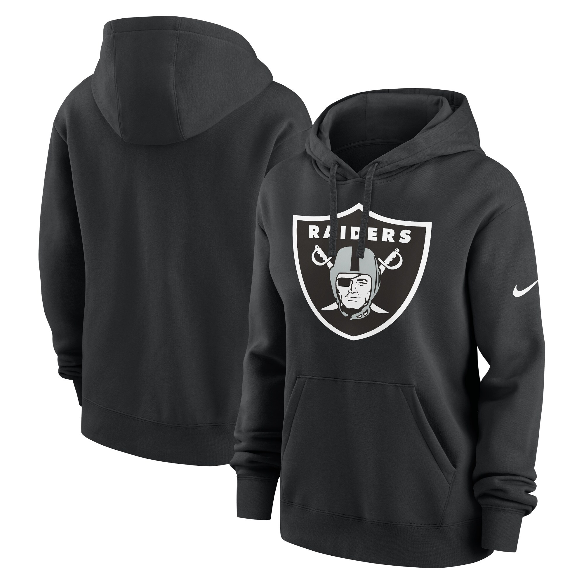 Las Vegas Raiders Women's Team Logo Club Fleece Pullover Hoodie - Black