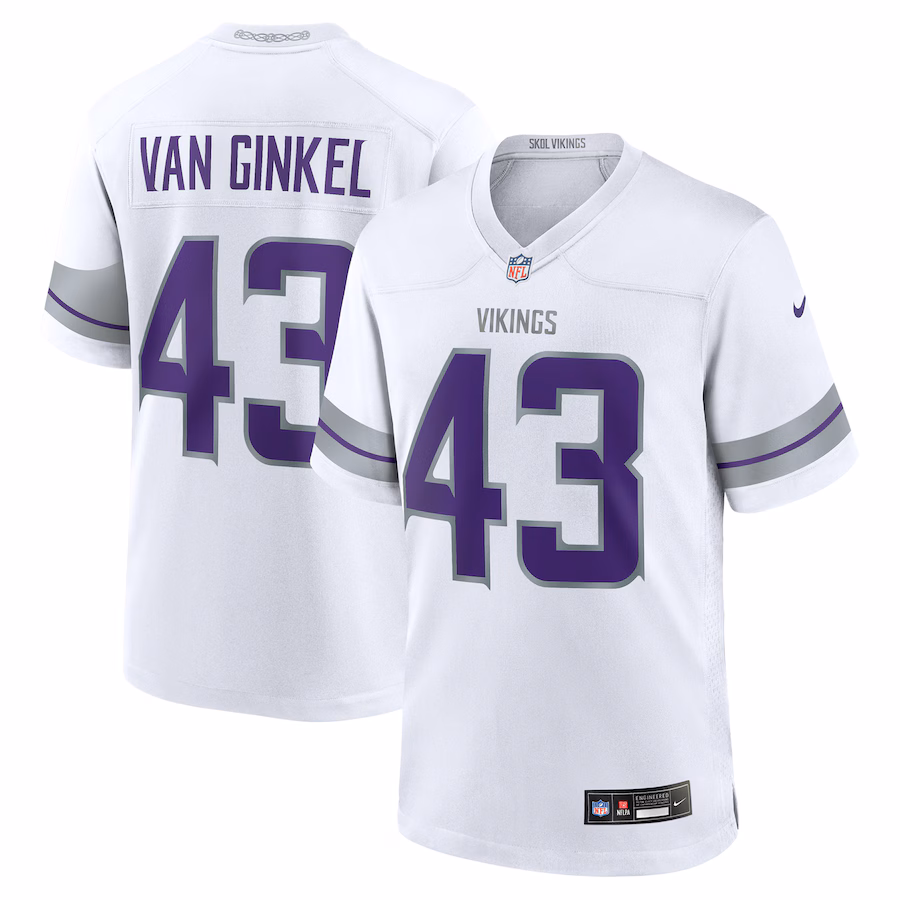 Men's Andrew Van Ginkel #43 White Minnesota Vikings Alternate Game Jersey