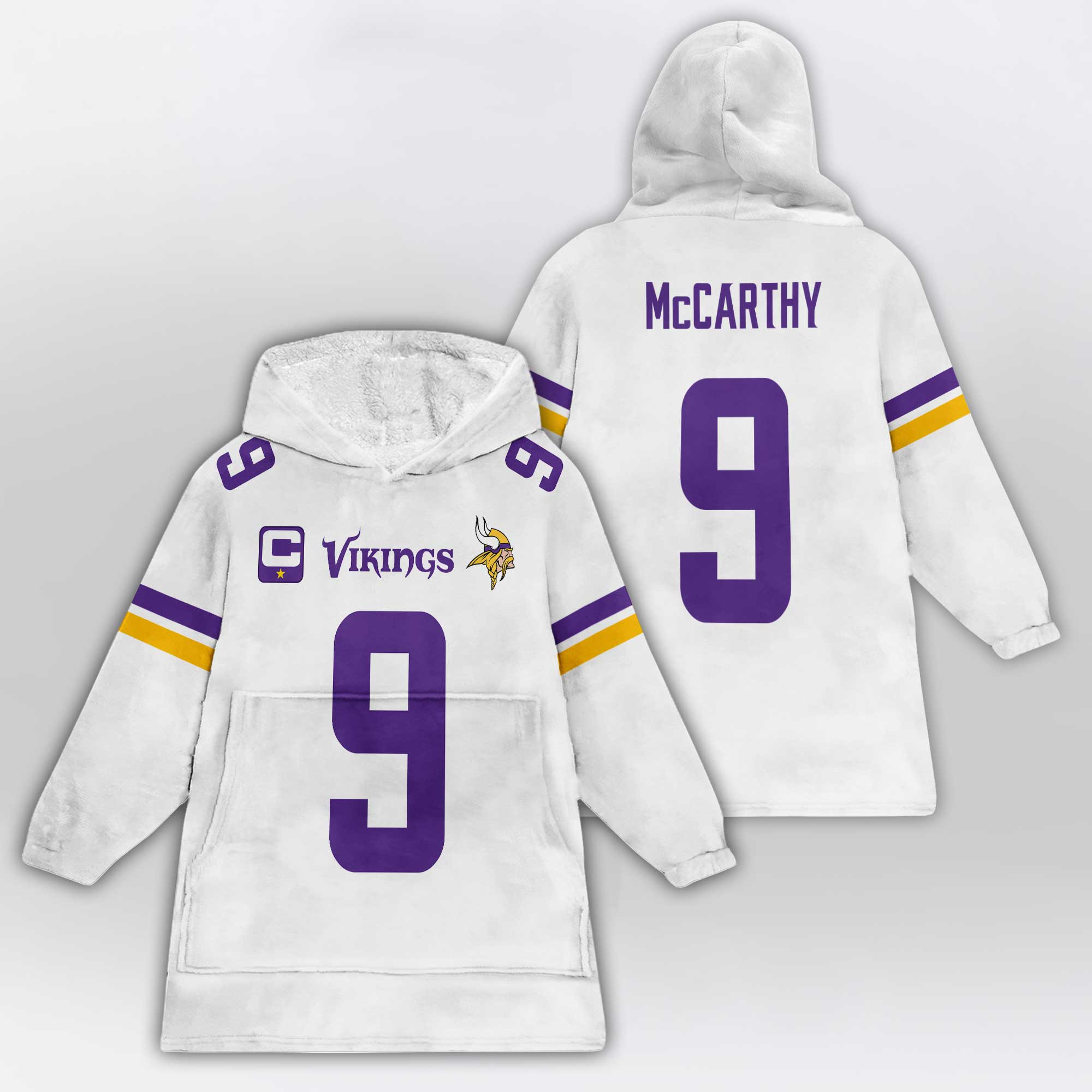 Adult Captain 9 Minnesota Football Unisex Blanket Hoodie