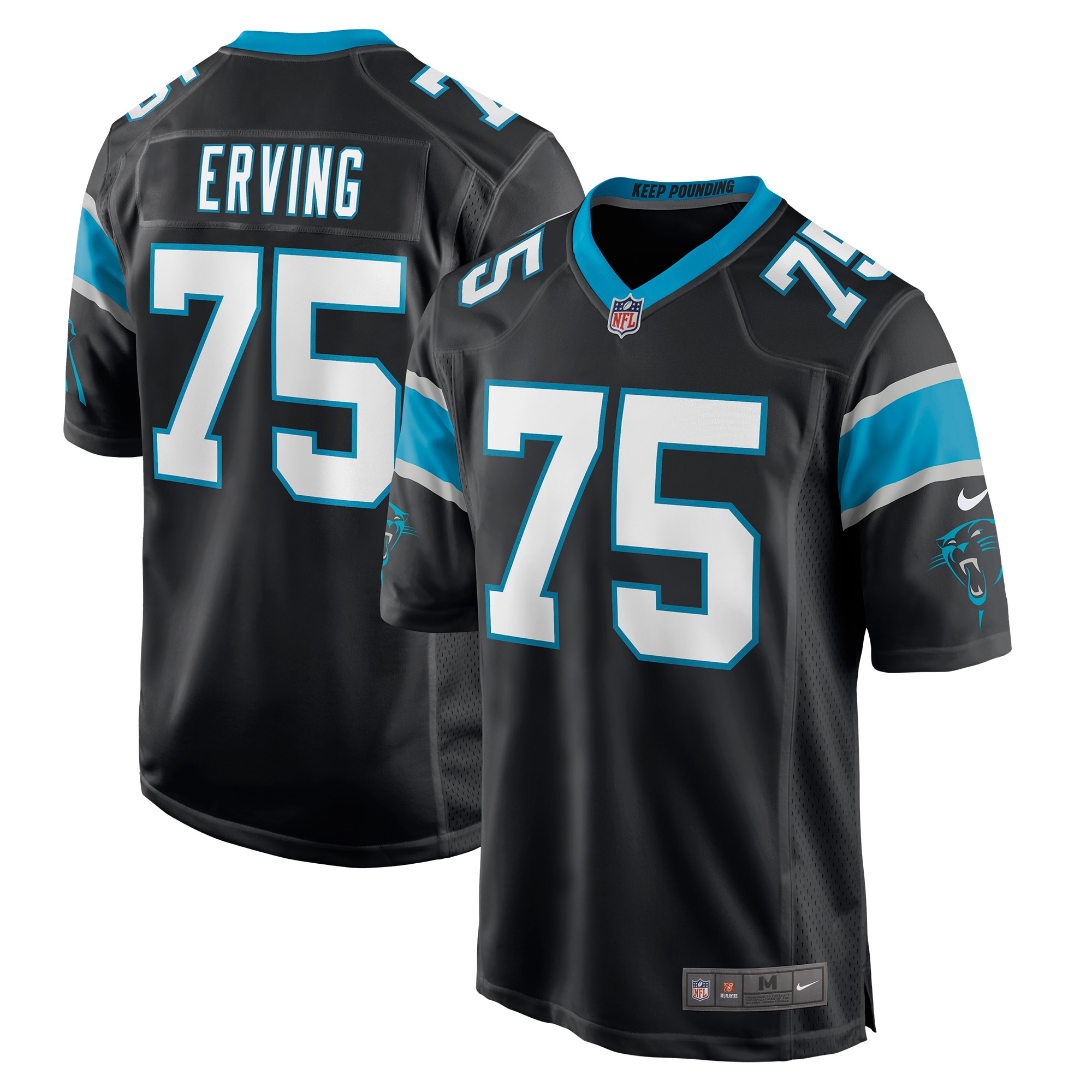Cameron Erving Carolina Panthers  Game Jersey - Black