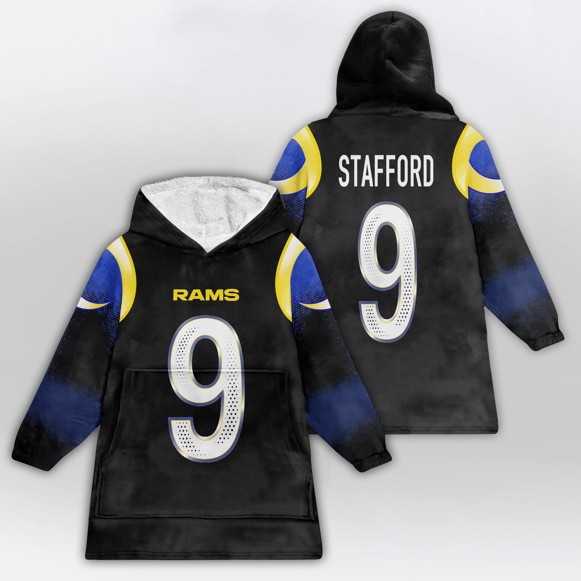 Adult M.S 9 Los Angeles R Football Unisex Blanket Hoodie