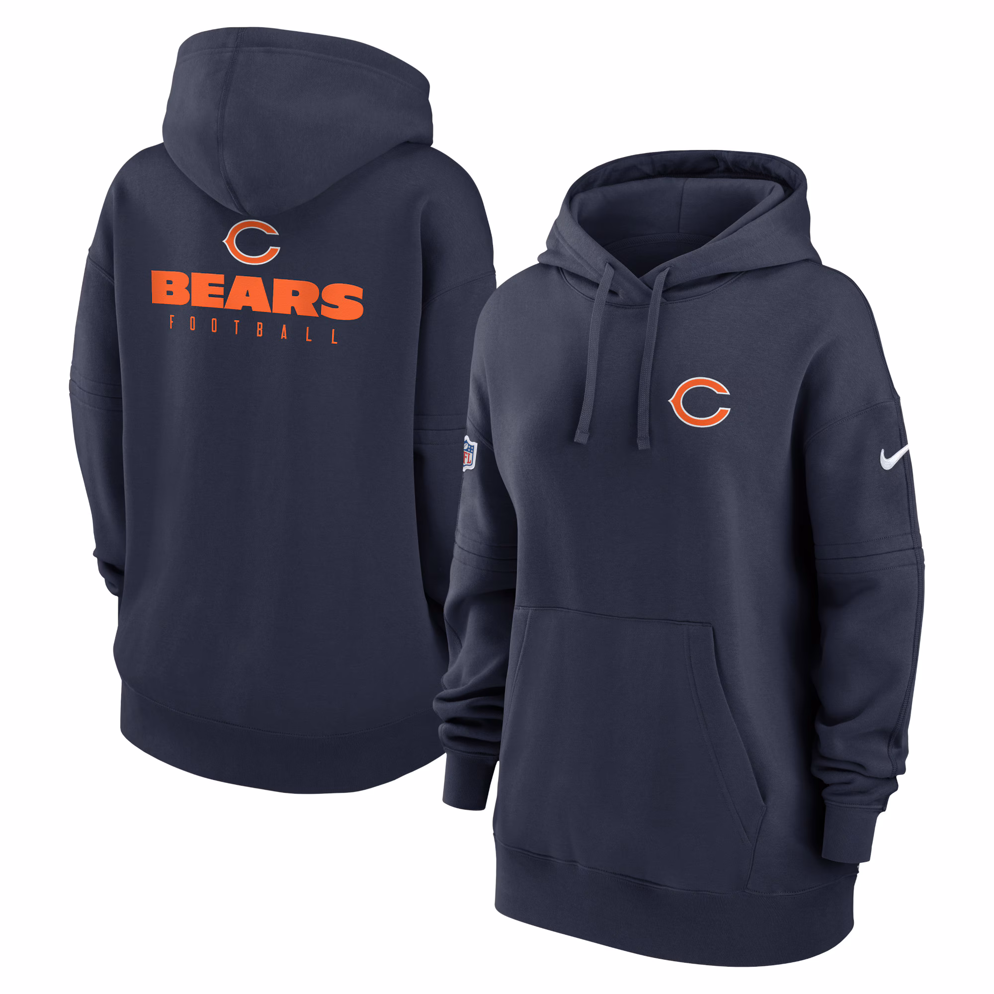 Chicago Bears Women's 2023 Sideline Club Fleece Pullover Hoodie - Navy