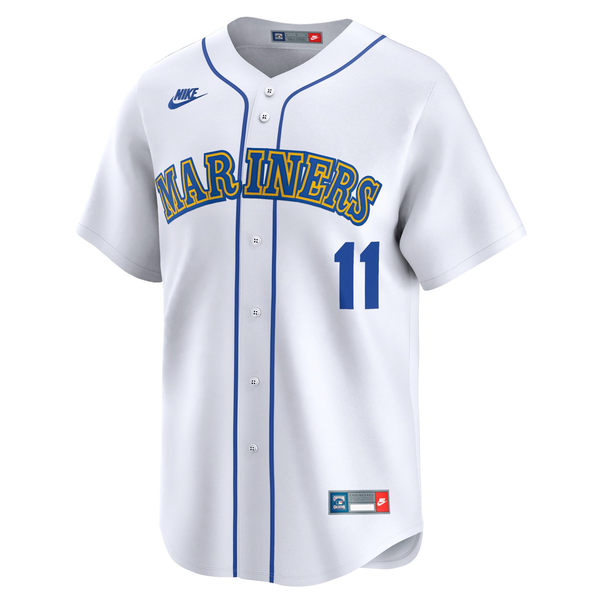 Men's Seattle Mariners Edgar Martinez  White Throwback Cooperstown Limited Jersey