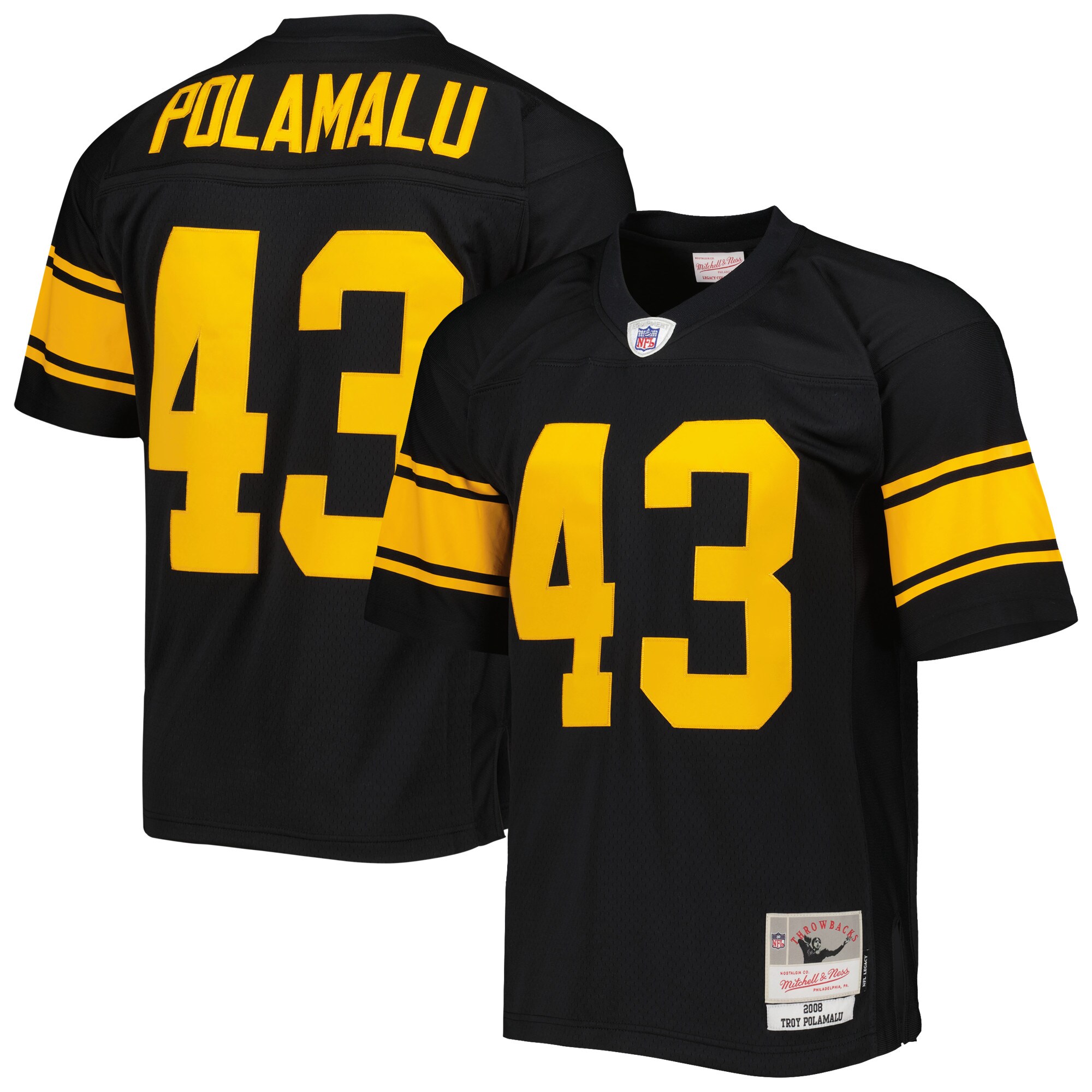 Troy Polamalu Pittsburgh Steelers  Alternate 2008 Legacy Replica Jersey - Black
