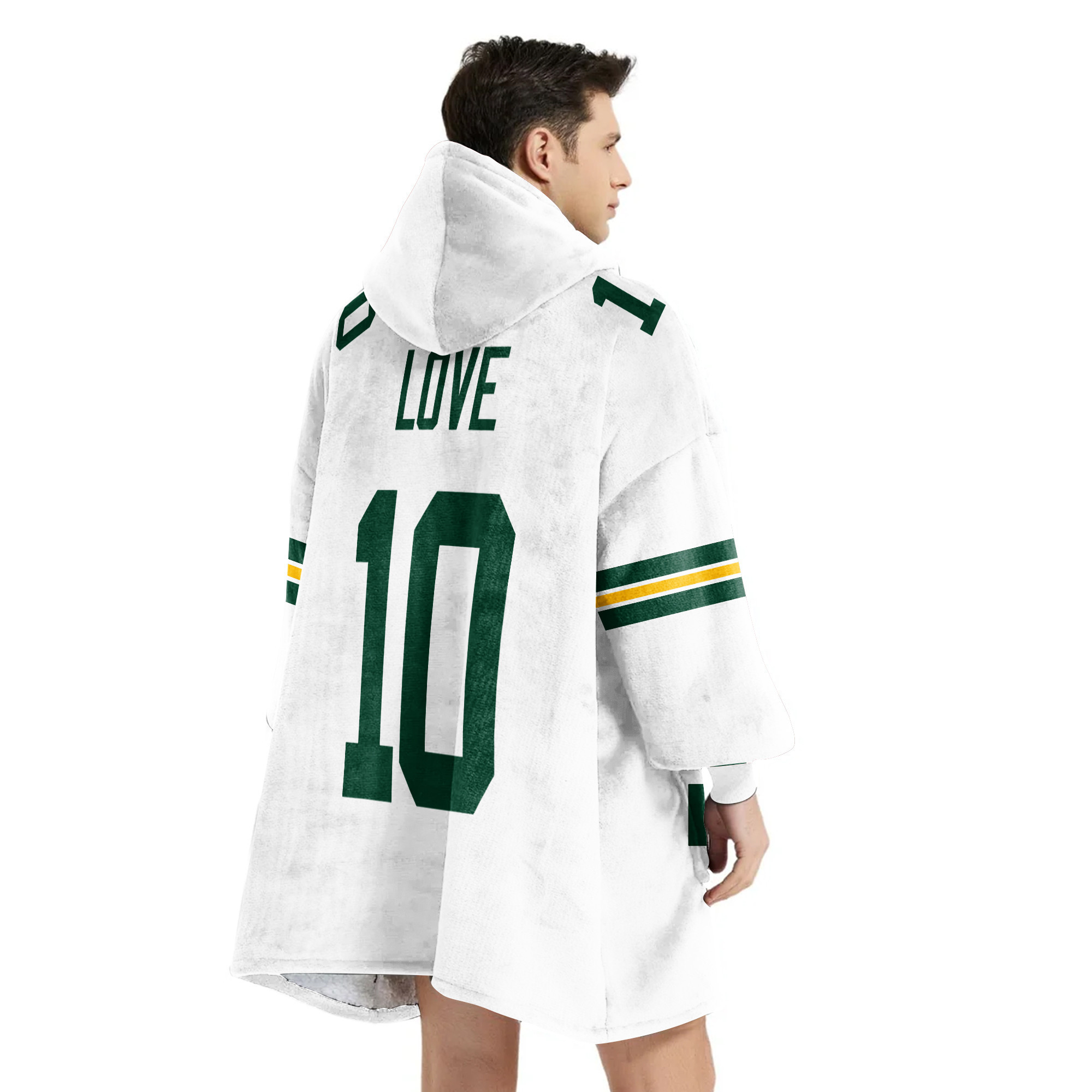 Adult J.L. 10 Green Bay Football Unisex Blanket Hoodie