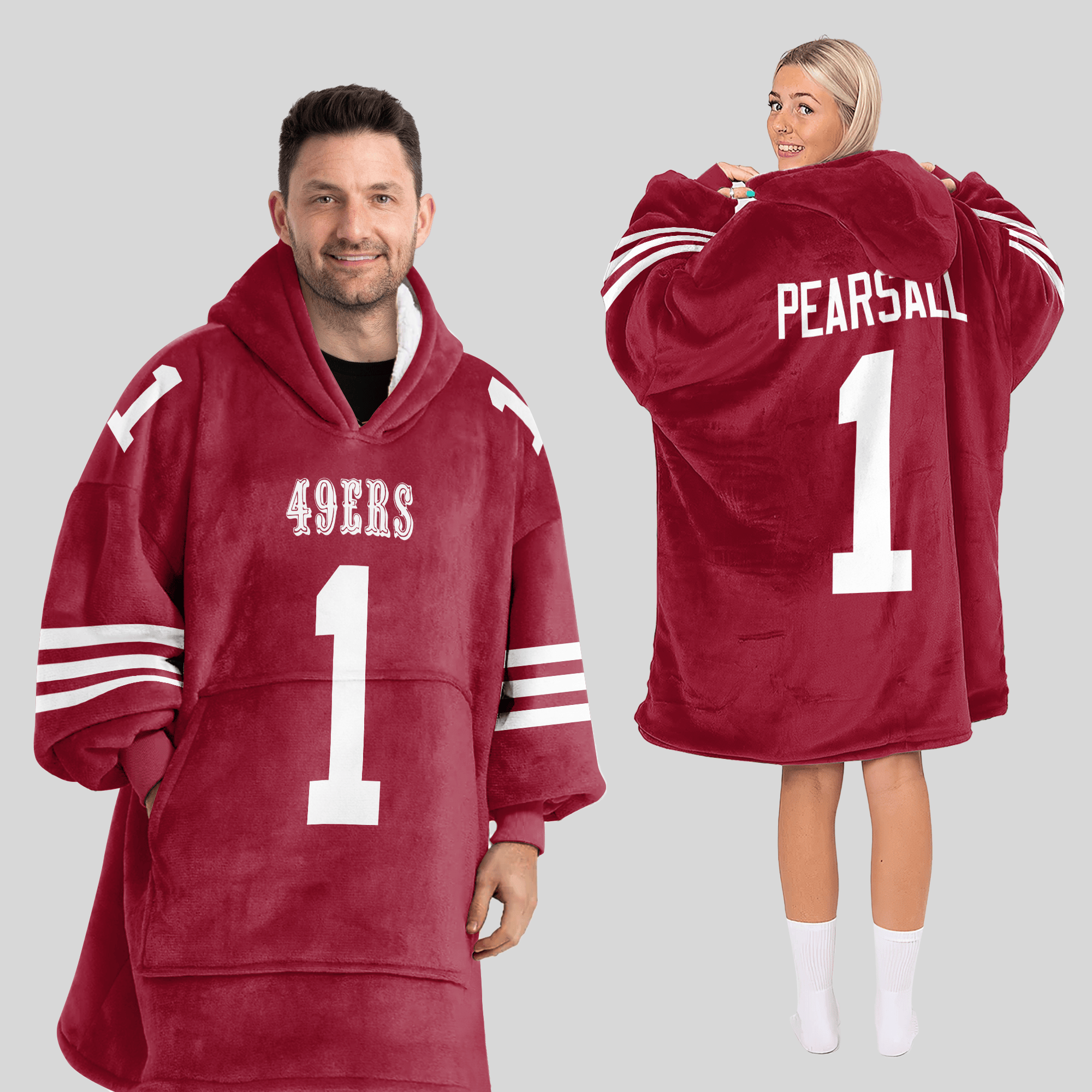 Adult R.P 1 San Francisco 49ers Football Unisex Blanket Hoodie
