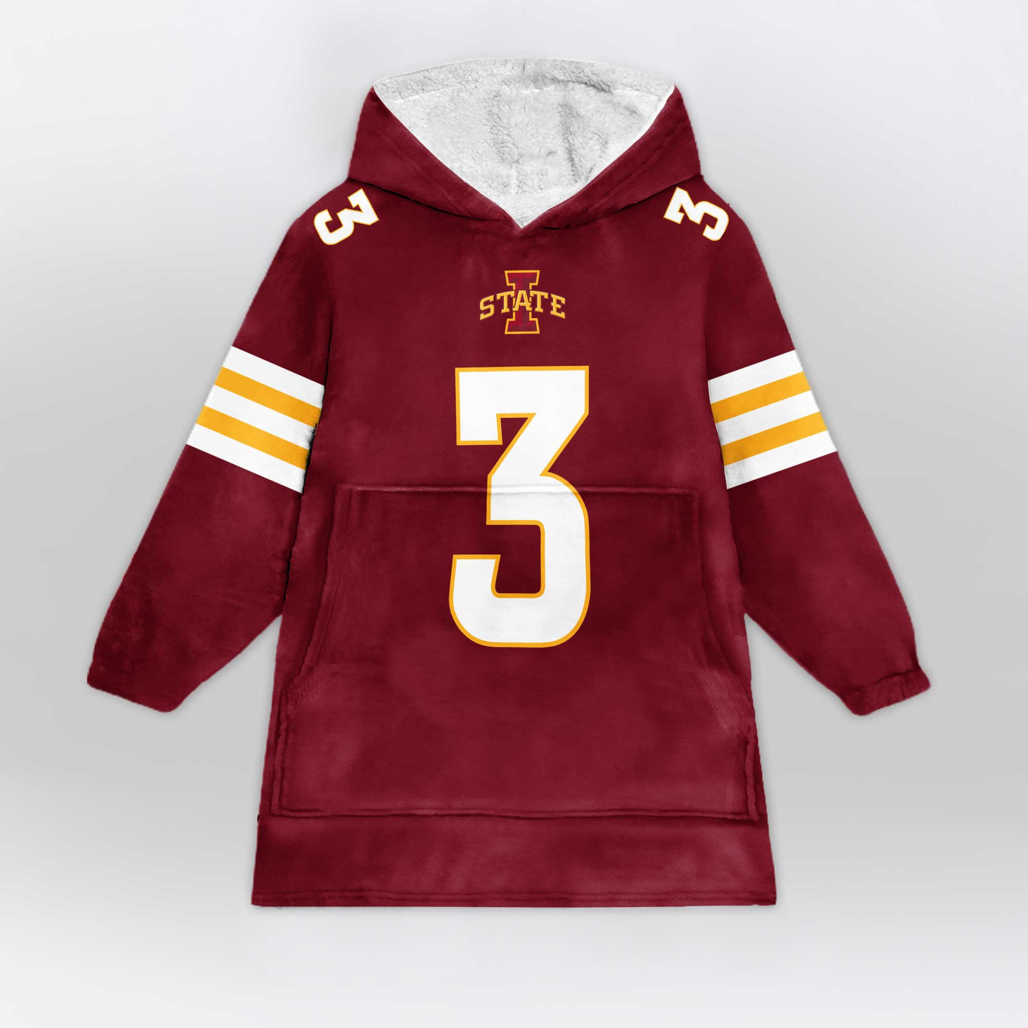 Adult 3 Iowa State Football Unisex Blanket Hoodie