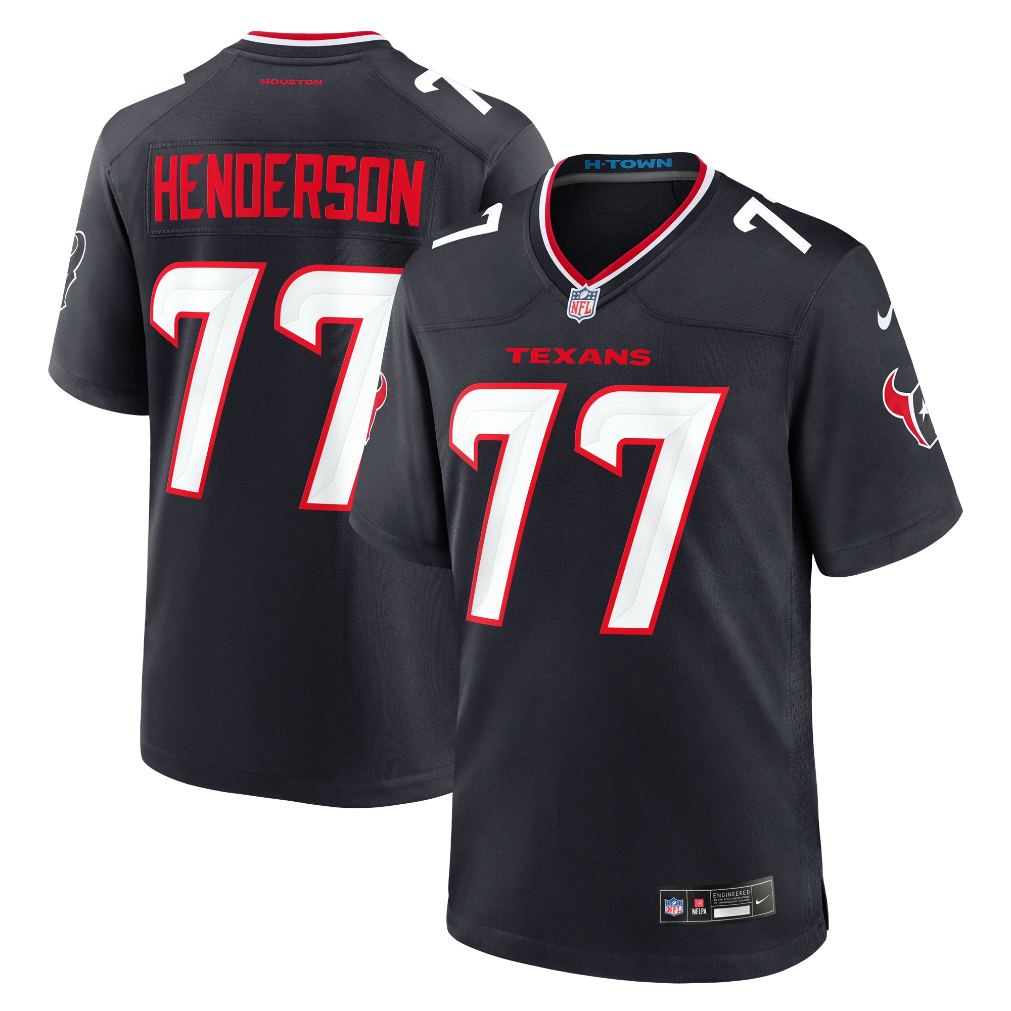 LaDarius Henderson Houston Texans Game Jersey -  Navy