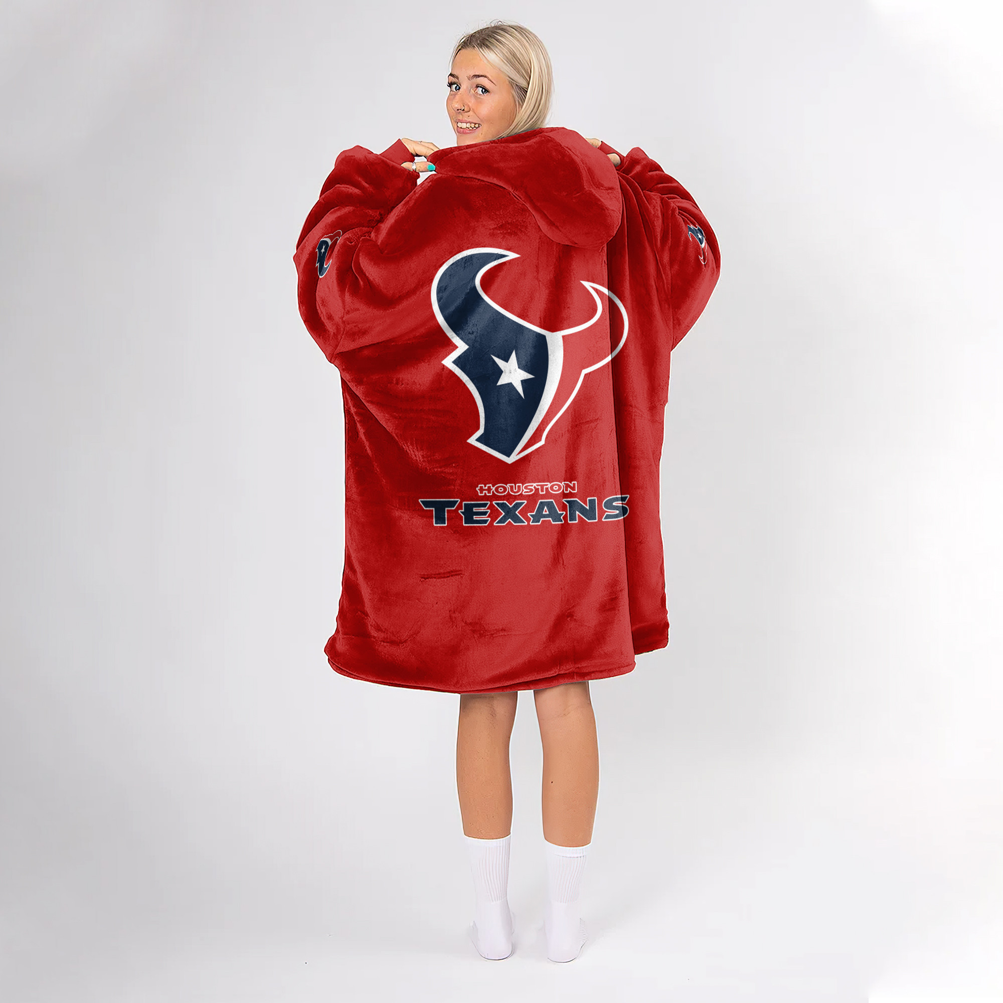 Adult Houston Football Unisex Blanket Hoodie