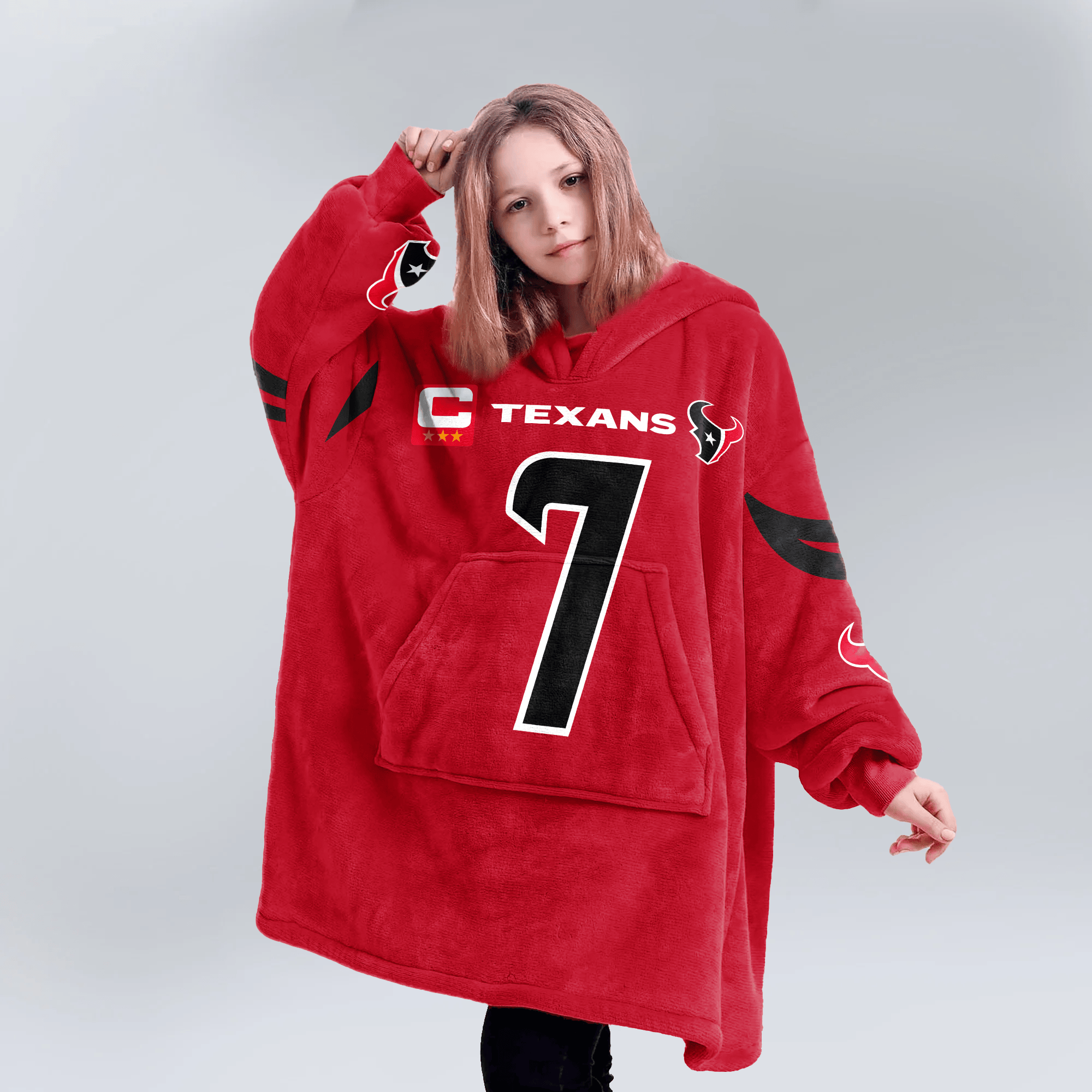 Kid C.J.S 7 Captain Houston Football Unisex Blanket Hoodie