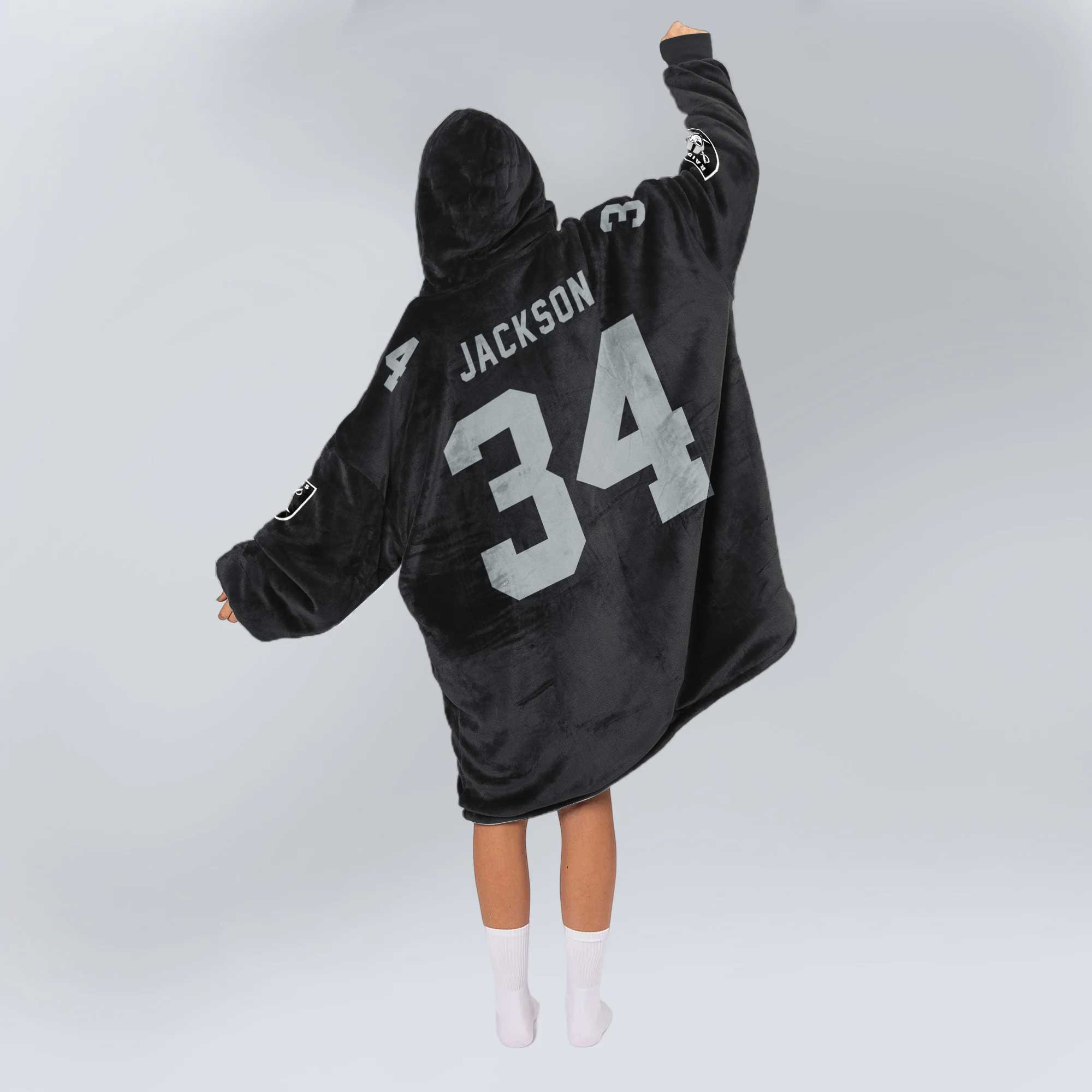 Adult B.J 34 Las Vegas Football Unisex Blanket Hoodie