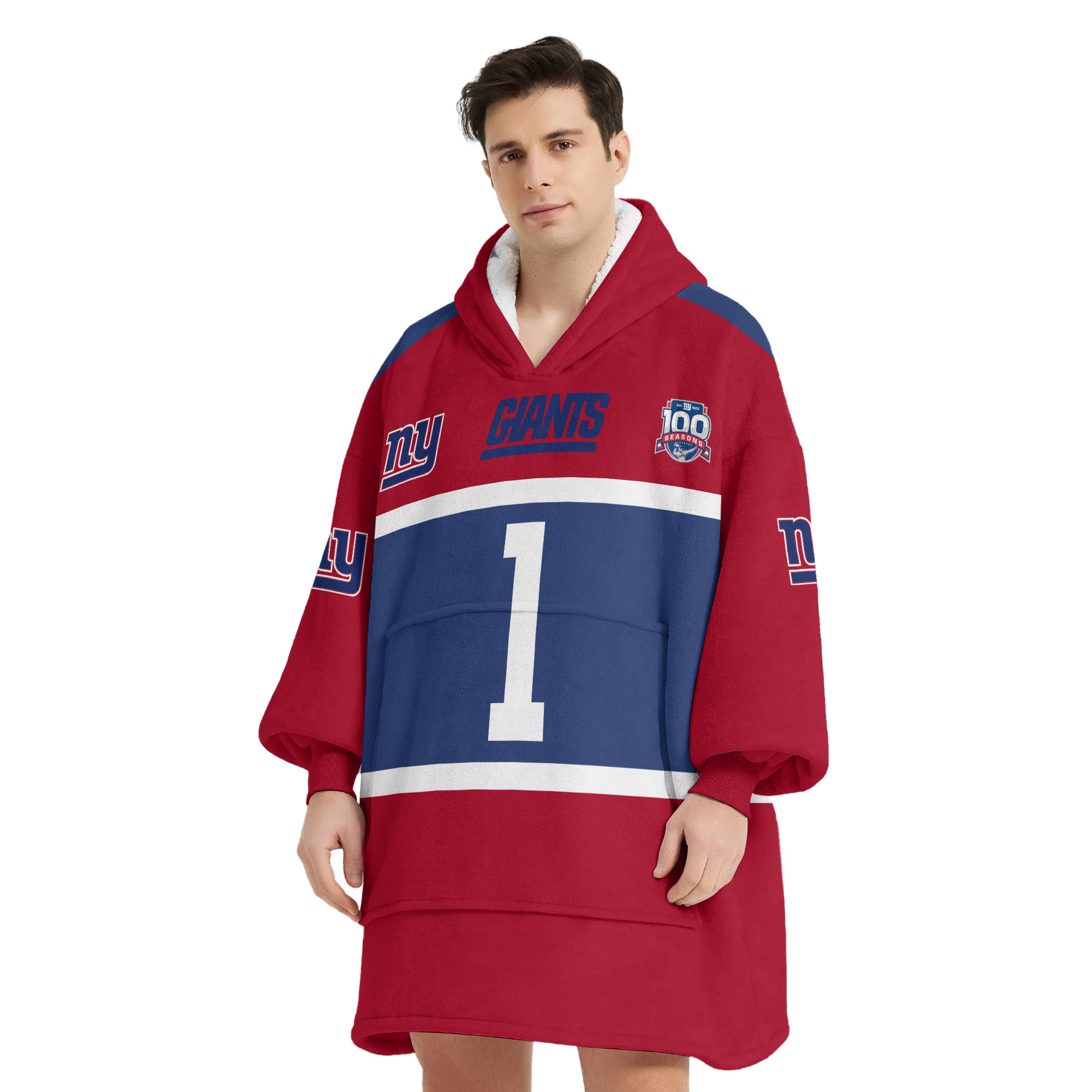 Adult M.N 1 New York G Football Unisex Blanket Hoodie