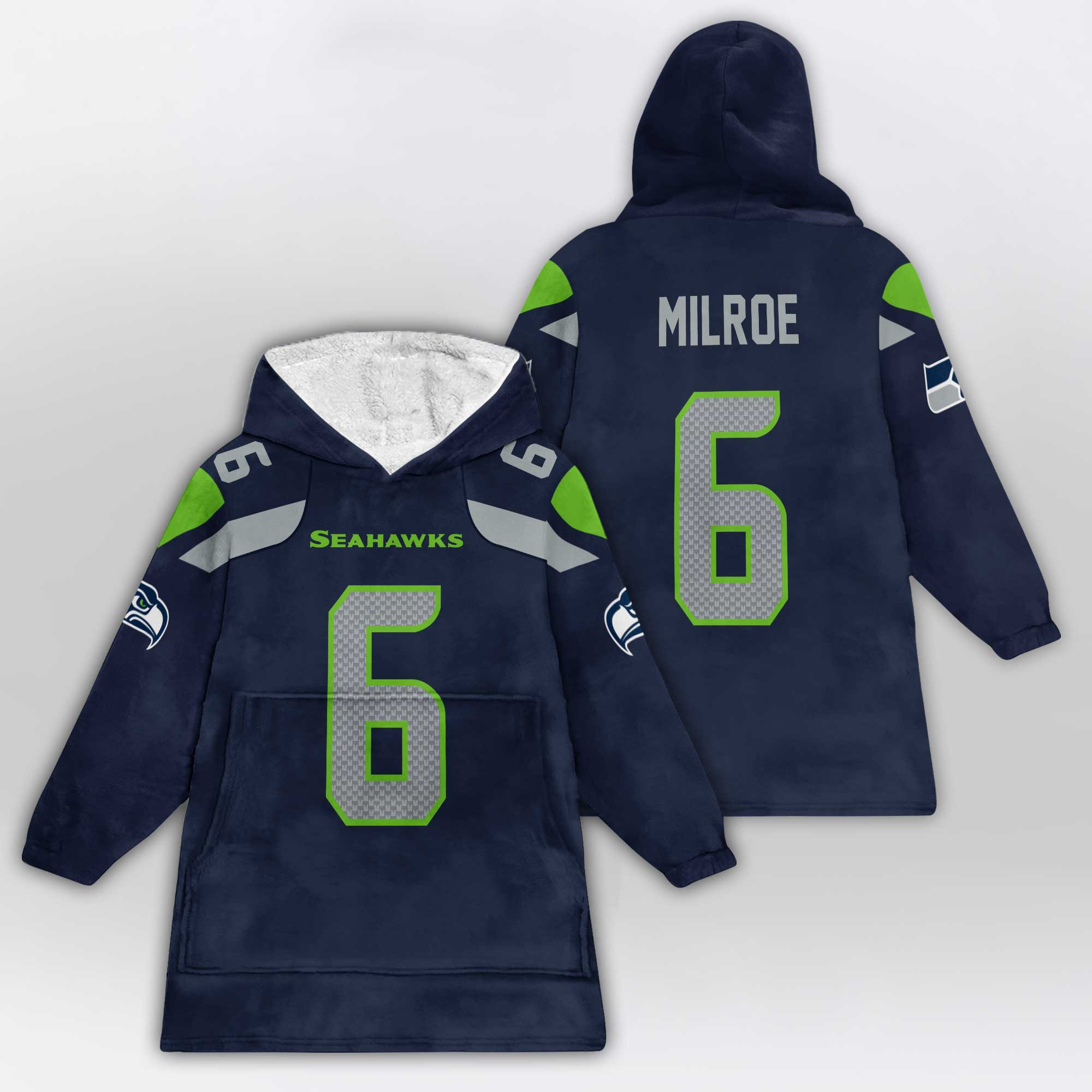 Kid 6 Seattle Football Unisex Blanket Hoodie