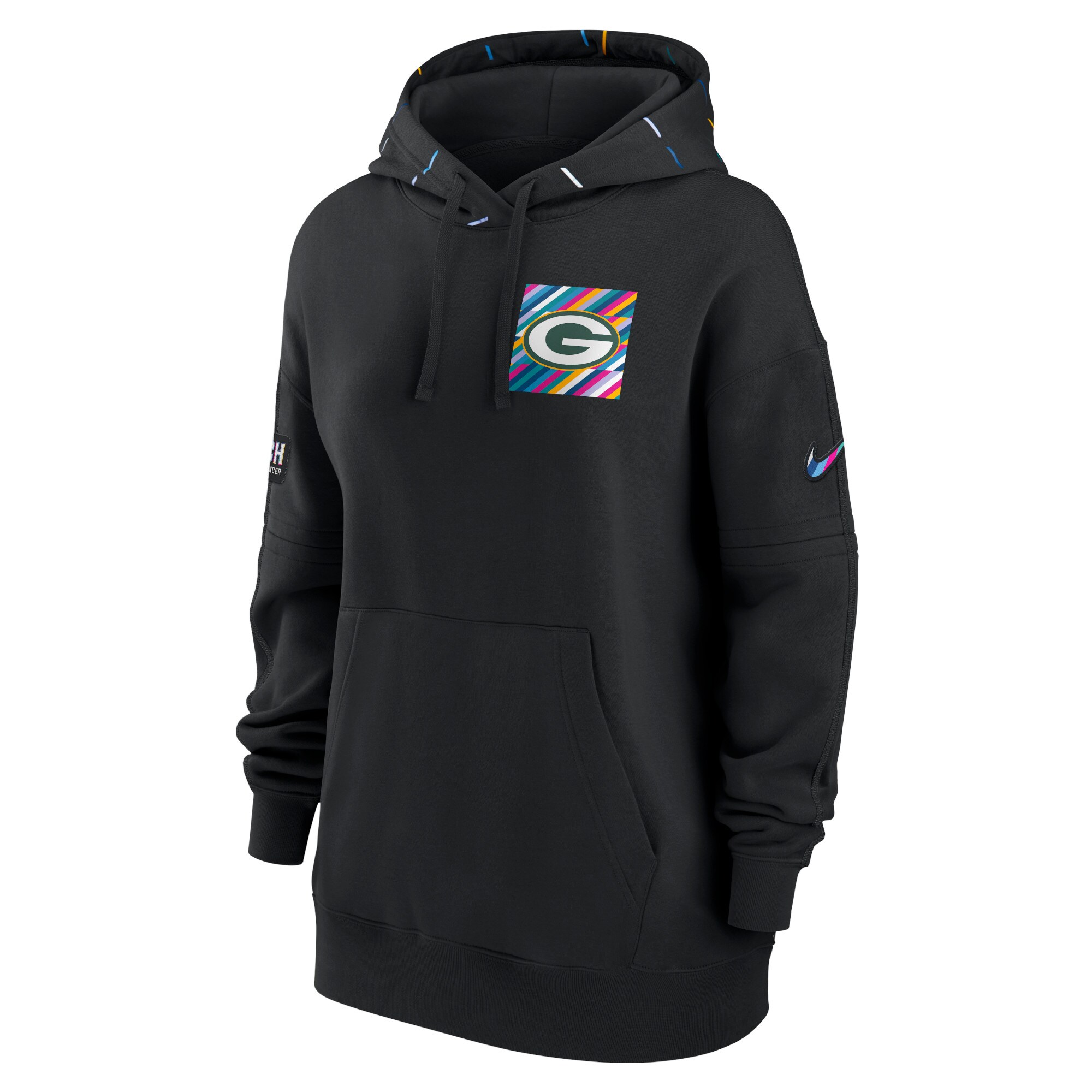 Women's  Black Green Bay Packers 2023 NFL Crucial Catch Club Pullover Hoodie