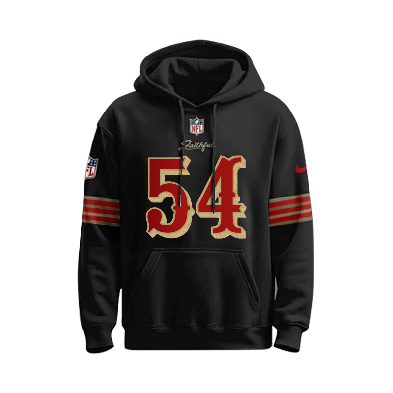 Men's San Francisco 49ers 49ers #54 Fred Warner Black Stitched Hoodie
