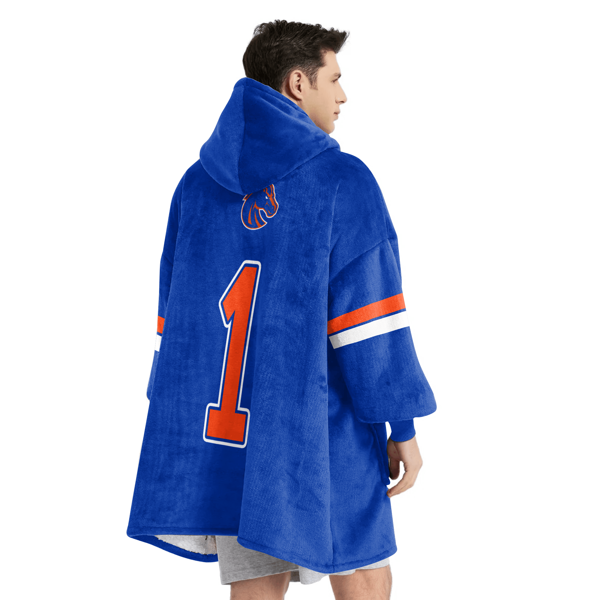 Adult #1 Boise State Football Unisex Blanket Hoodie