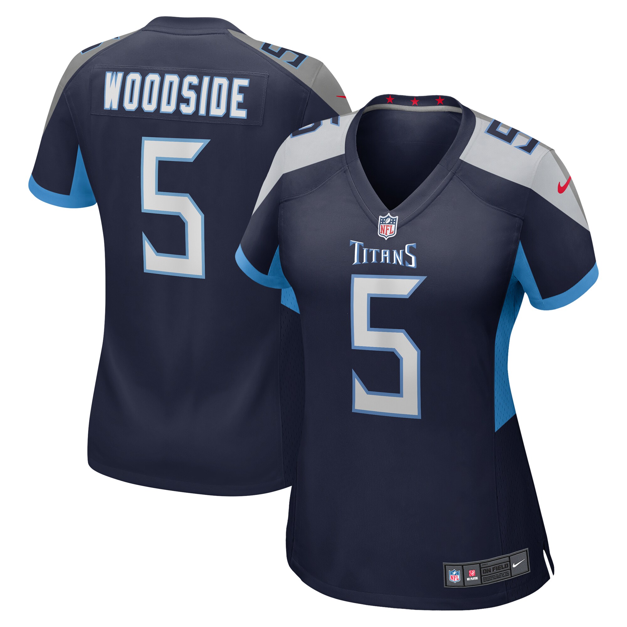 Logan Woodside Tennessee Titans  Women's Game Jersey - Navy
