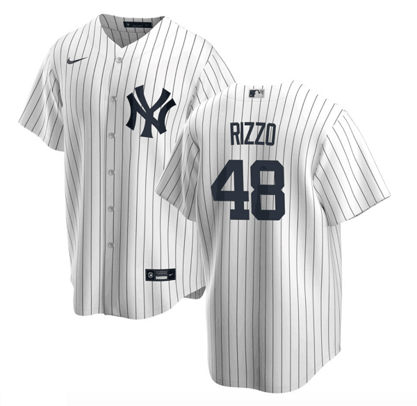 Men's  Anthony Rizzo #48 New York Yankees White Home MLB Jersey