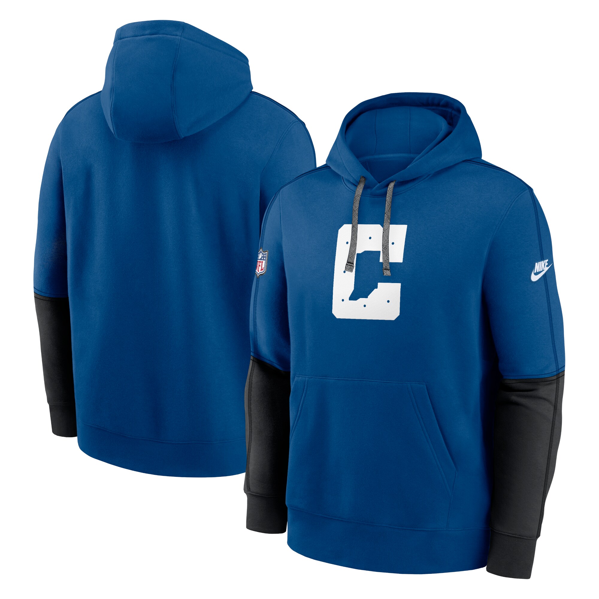 Indianapolis Colts  Alternate Logo Club Tri-Blend Pullover Hoodie - Royal