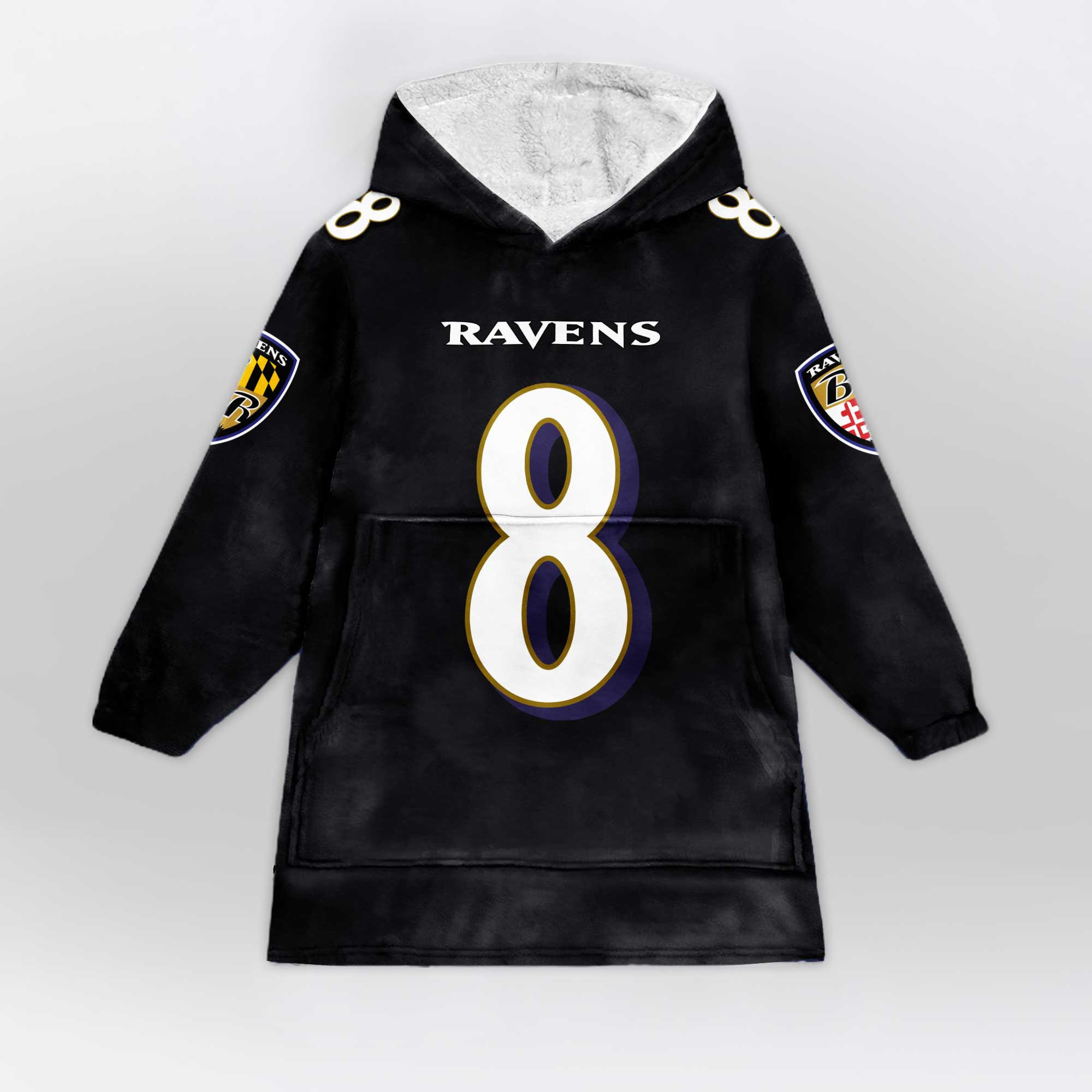 Adult 8 Baltimore Football Unisex Blanket Hoodie