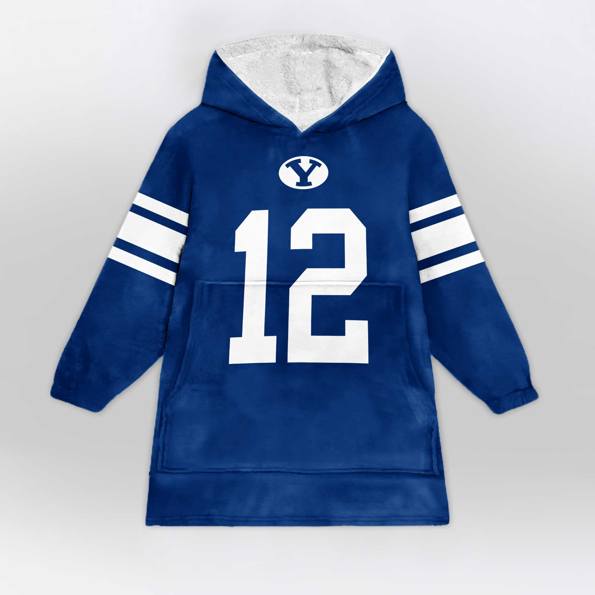 Adult 12 BYU Cougars Football Unisex Blanket Hoodie