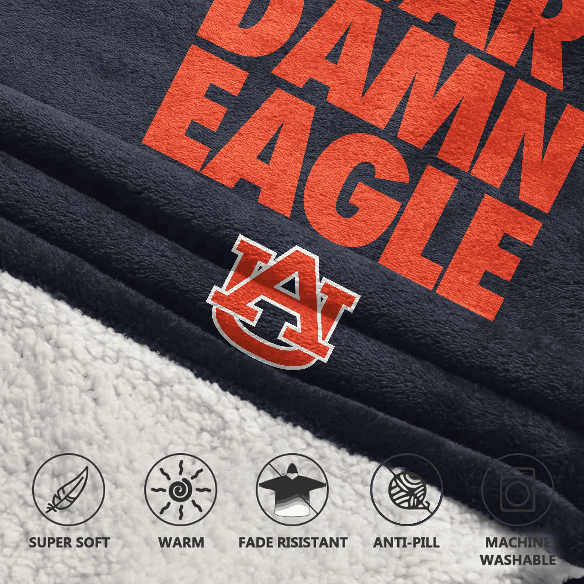 Adult #1 Auburn Football Unisex Blanket Hoodie
