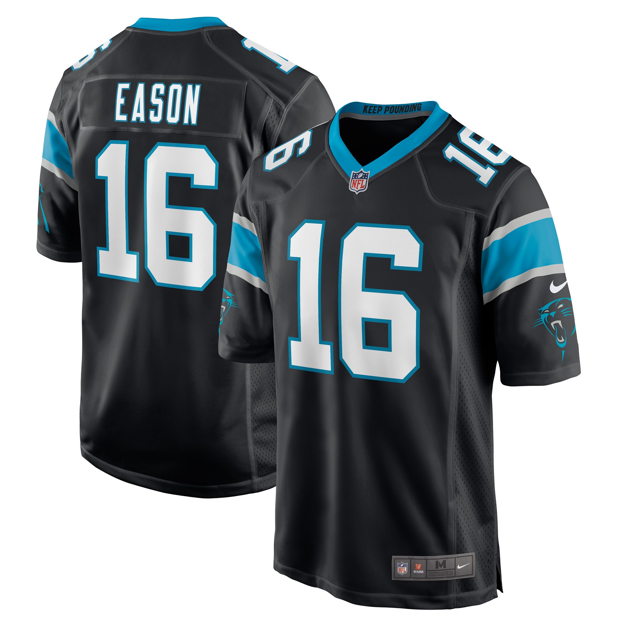 Jacob Eason Carolina Panthers  Game Player Jersey - Black