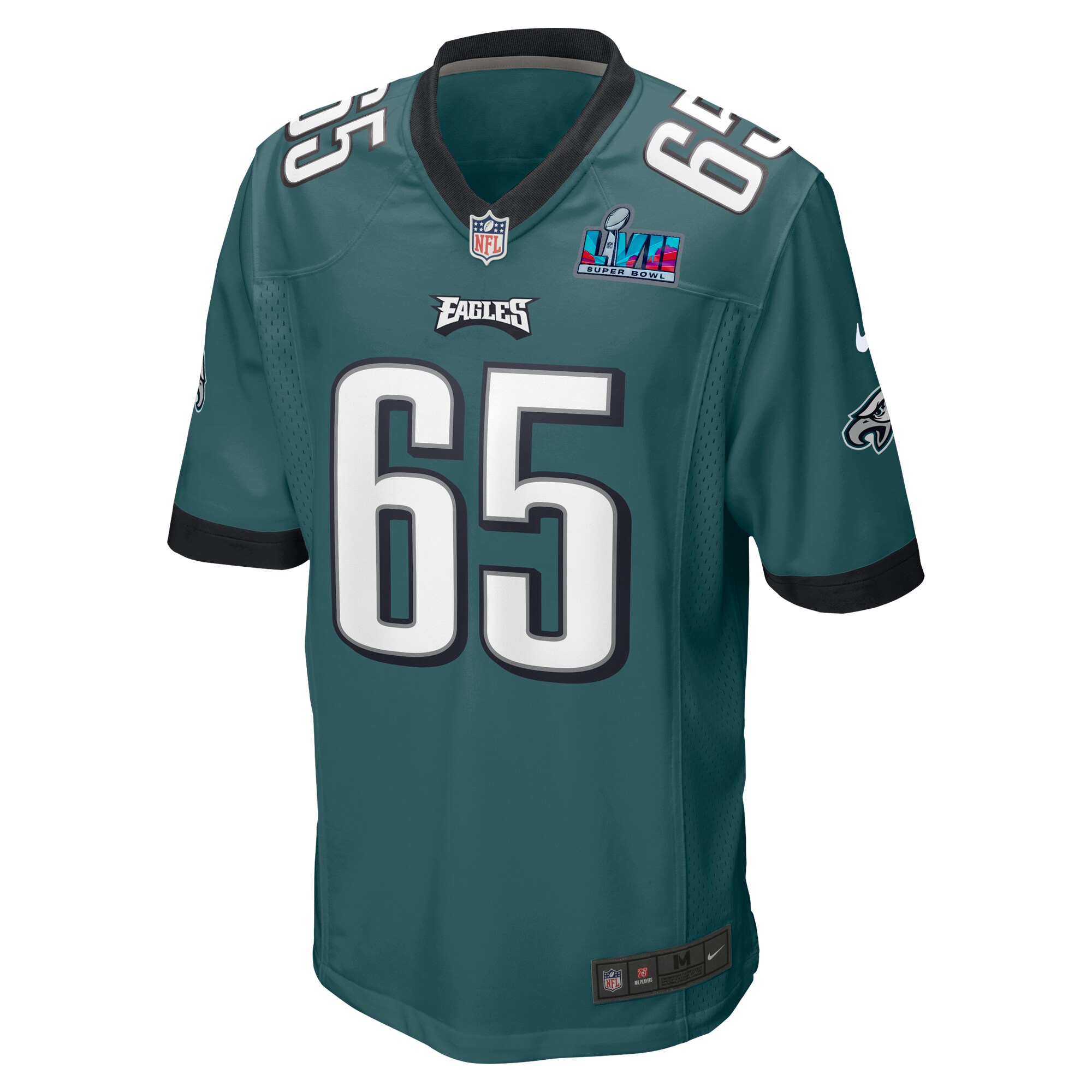 Lane Johnson Philadelphia Eagles  Super Bowl LVII Patch Game Jersey - Midnight Green