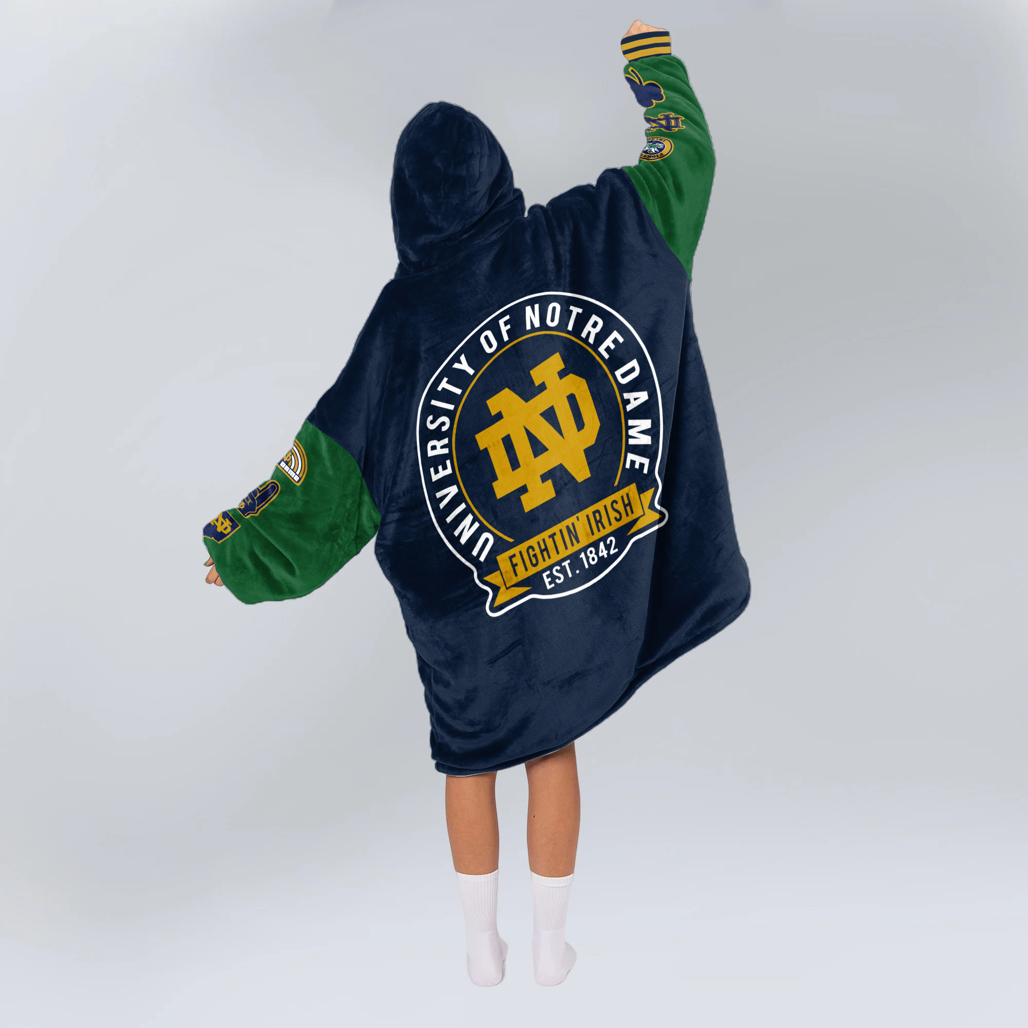Adult Notre Dame Football Unisex Blanket Hoodie