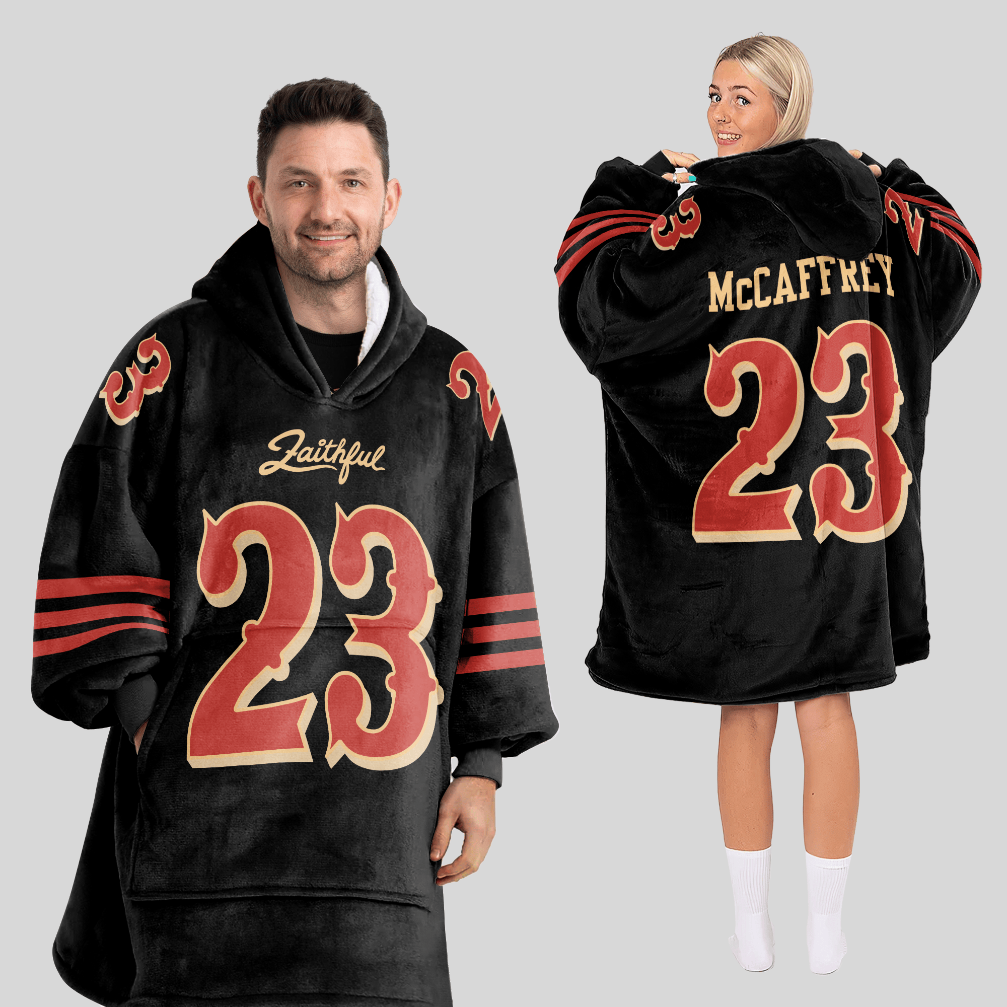 Adult C.M 23 San Francisco 49ers Football Unisex Blanket Hoodie