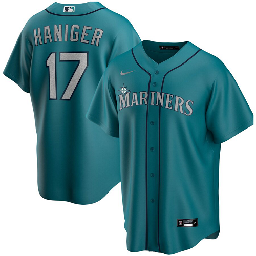 Men's  Seattle Mariners #17 Mitch Haniger Aqua Alternate 2020 MLB Jersey