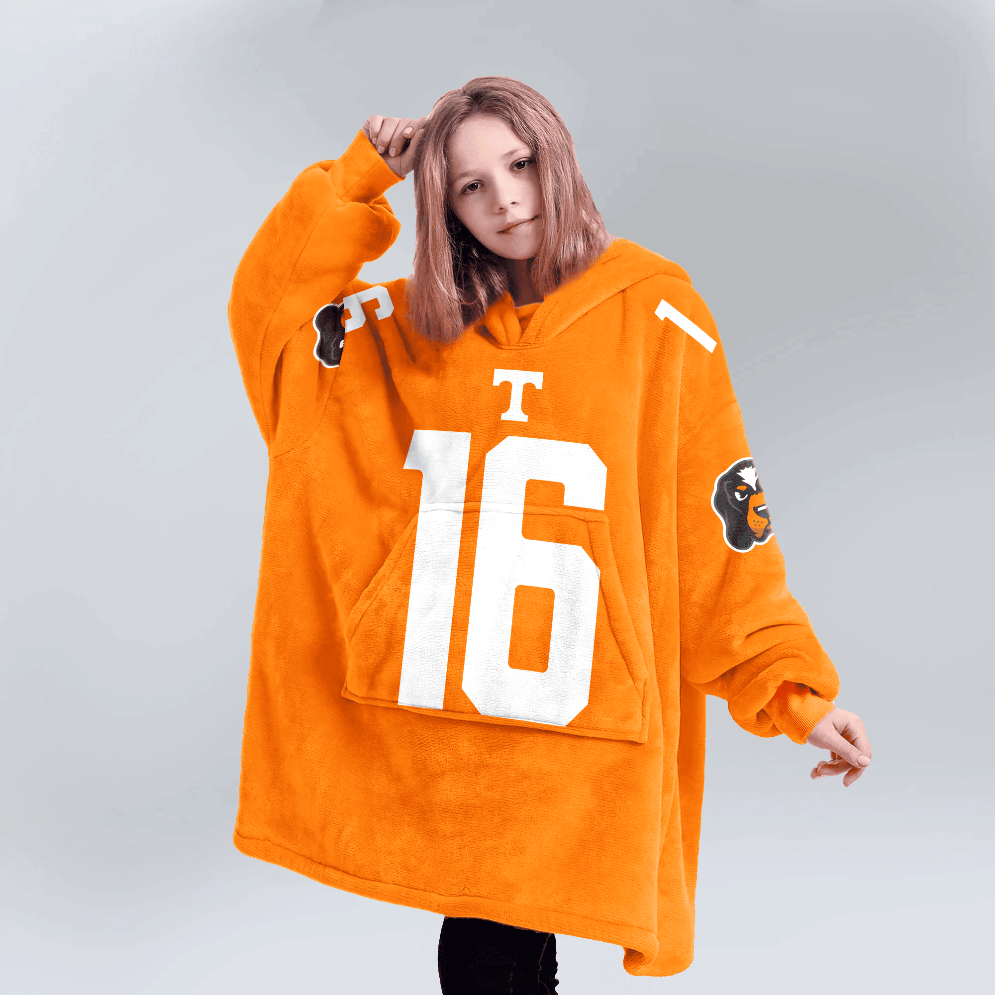 Kid 16 Tennessee Football Unisex Blanket Hoodie