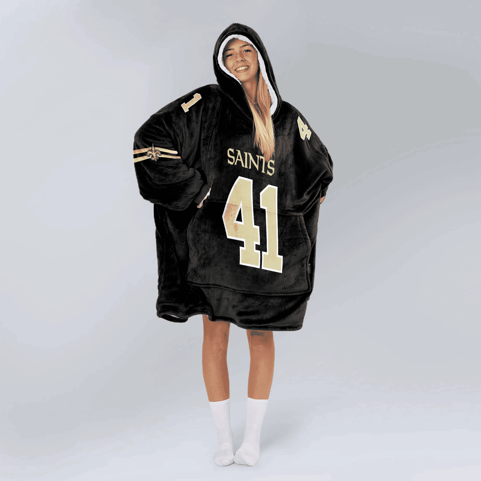 Adult 41 New Orleans Football Unisex Blanket Hoodie