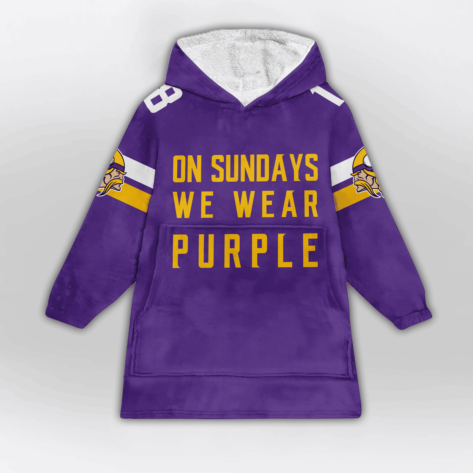 Kid 18 Minnesota Football Unisex Blanket Hoodie