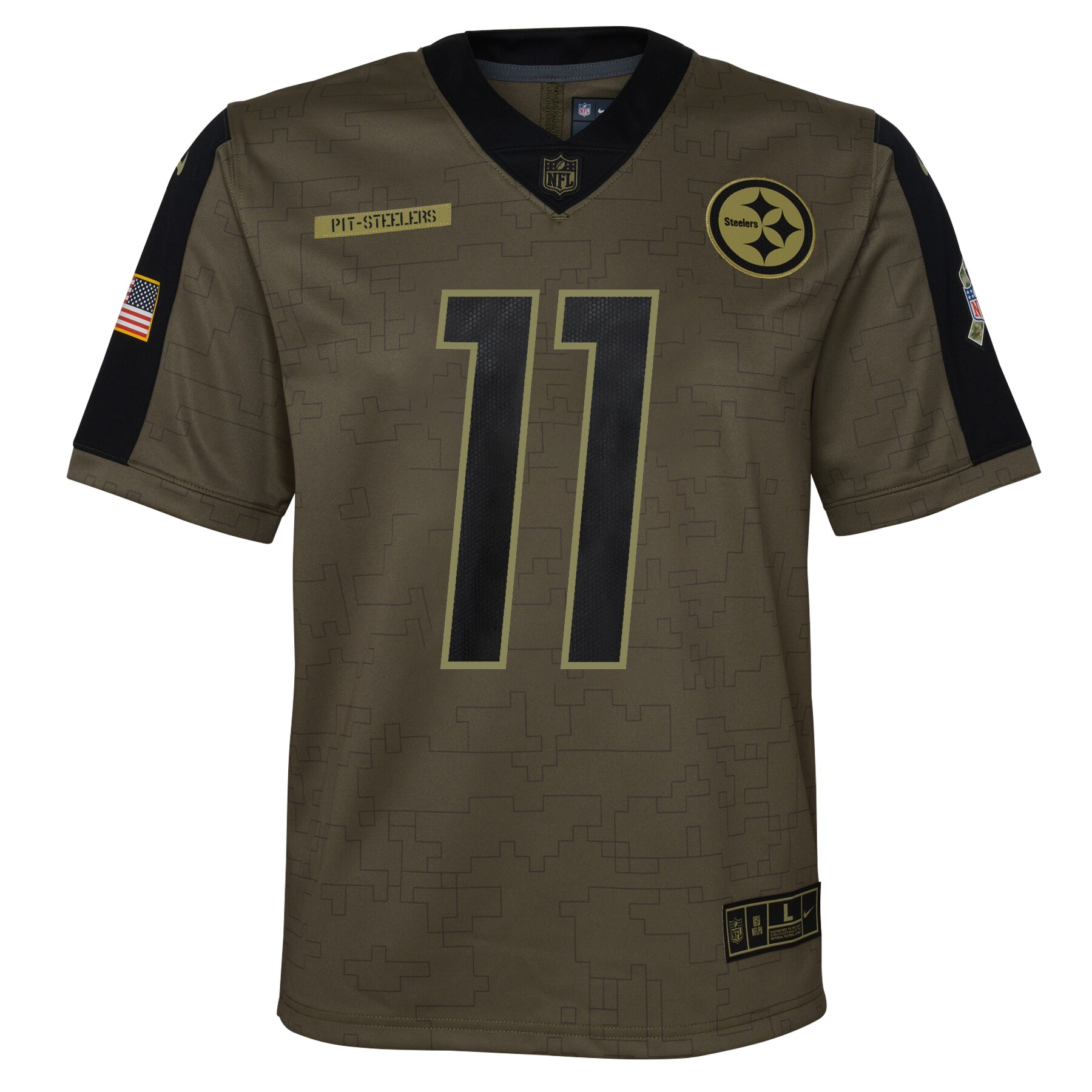 Chase Claypool Pittsburgh Steelers  Youth 2021 Salute To Service Game Jersey - Olive