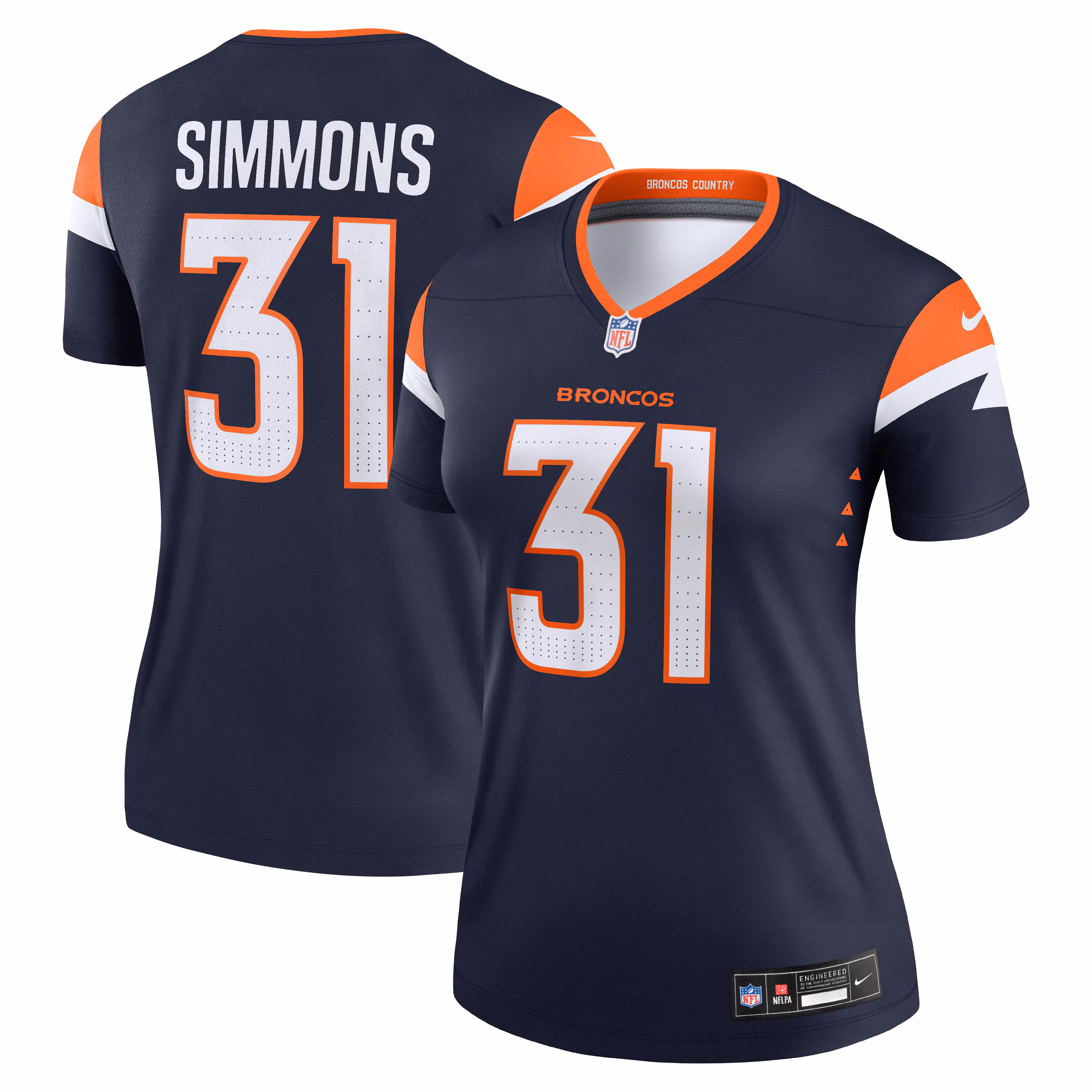 Justin Simmons Denver Broncos Women's  Legend Jersey - Orange